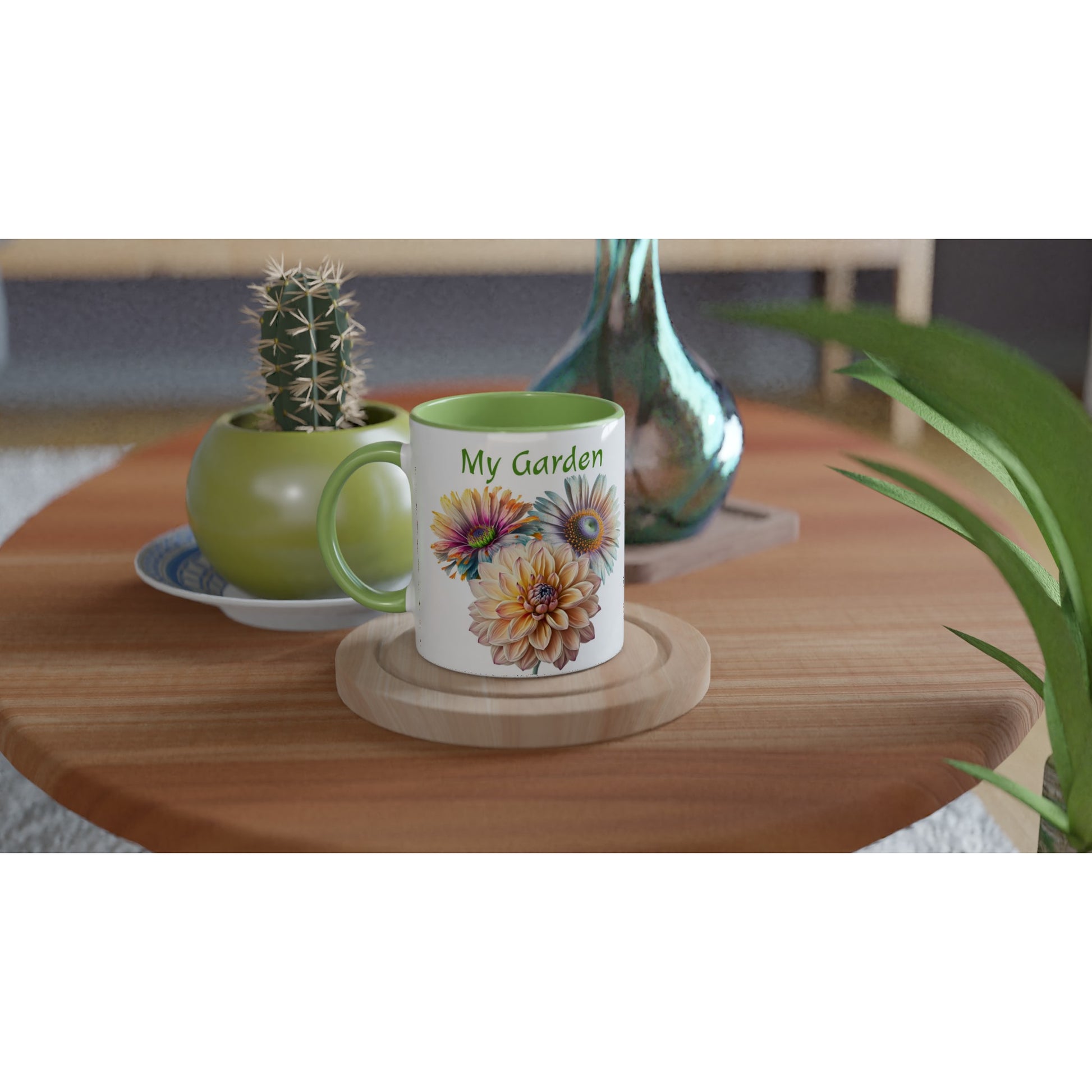My Garden 11oz Green Ceramic Mug