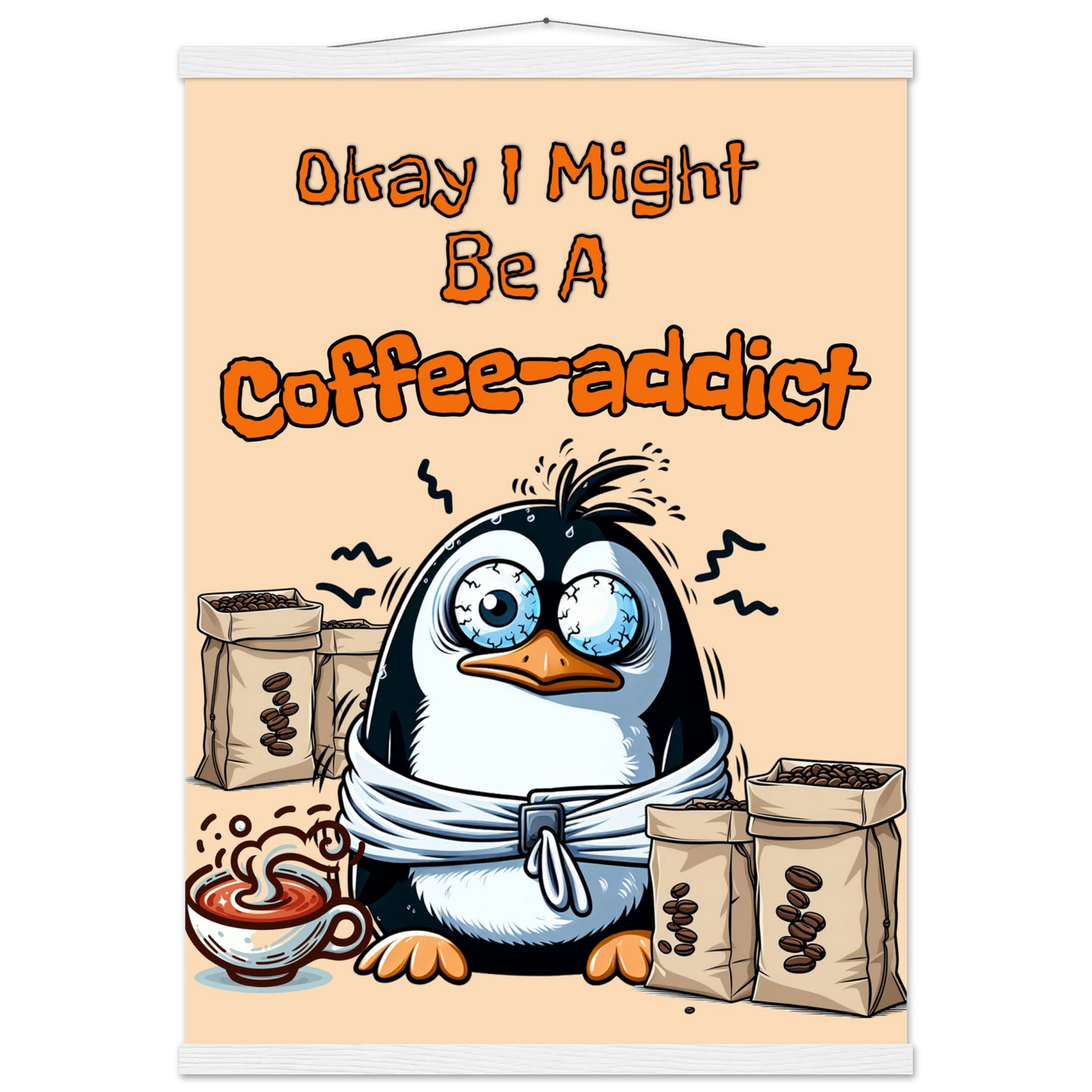 Coffee Addict Premium Matte Paper Poster with Hanger at Java Good Coffee
