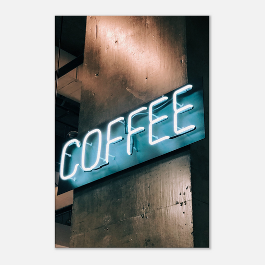 Neon Coffee Sign Canvas Wall Print by Java Good Coffee