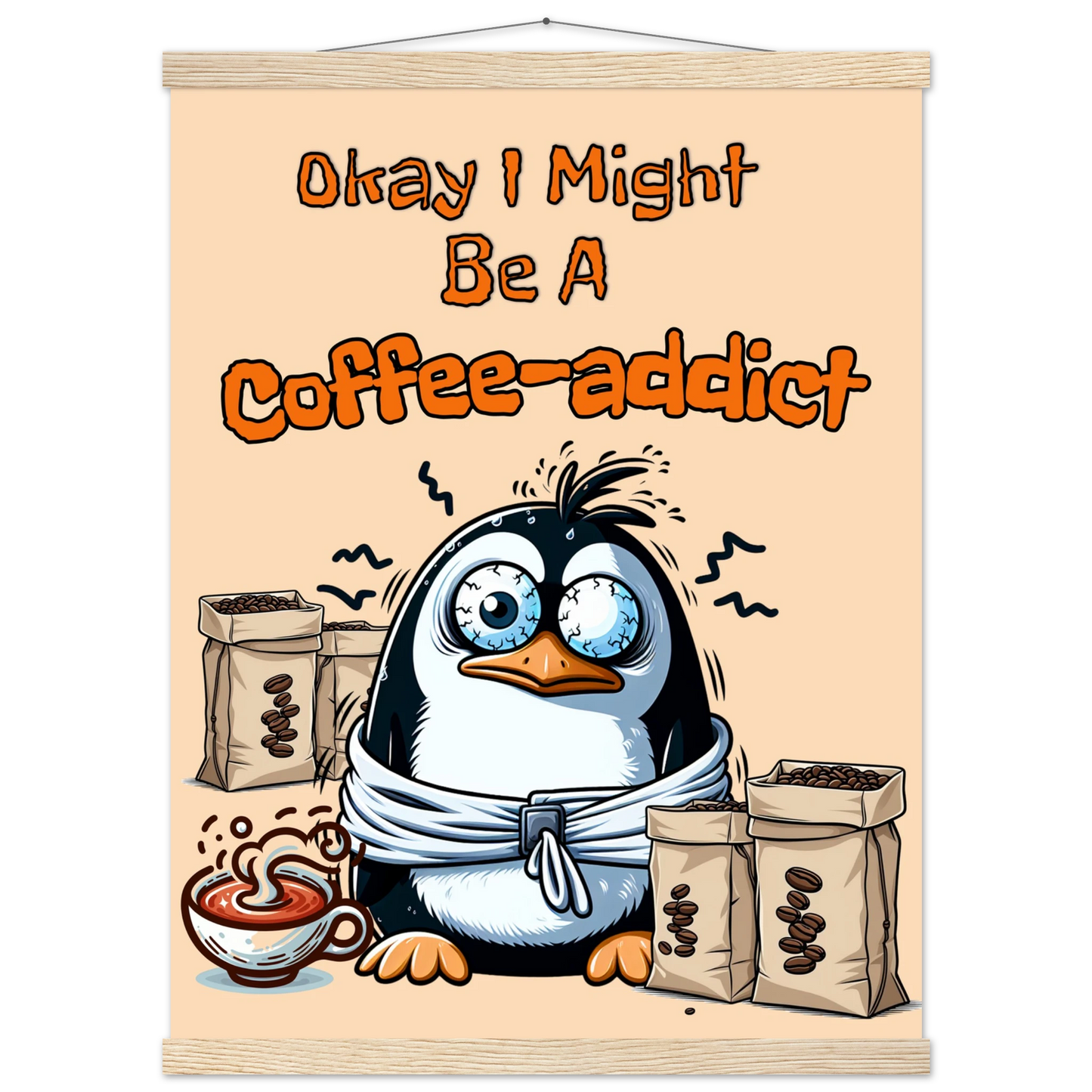 Coffee Addict Premium Matte Paper Poster with Hanger at Java Good Coffee