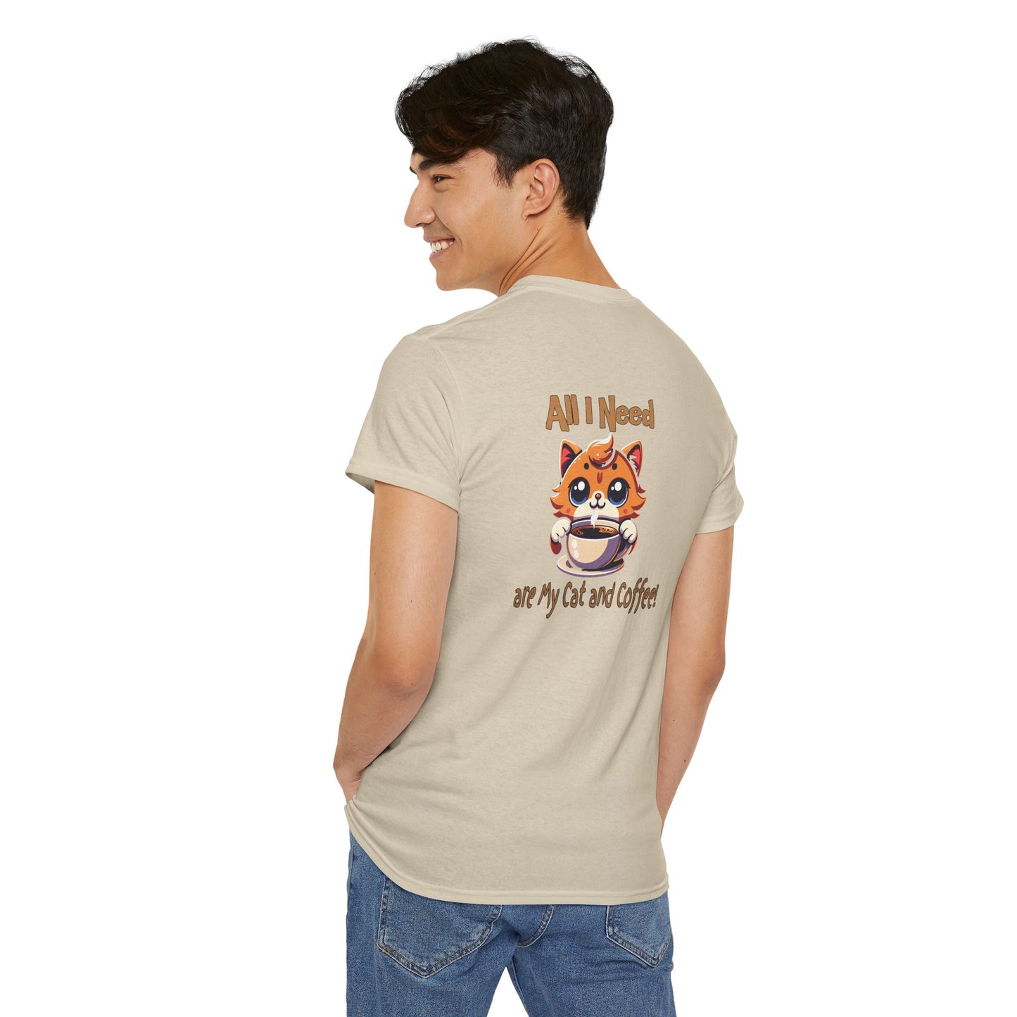 All I Need Are My Cat & Coffee Unisex Heavy Cotton Tee