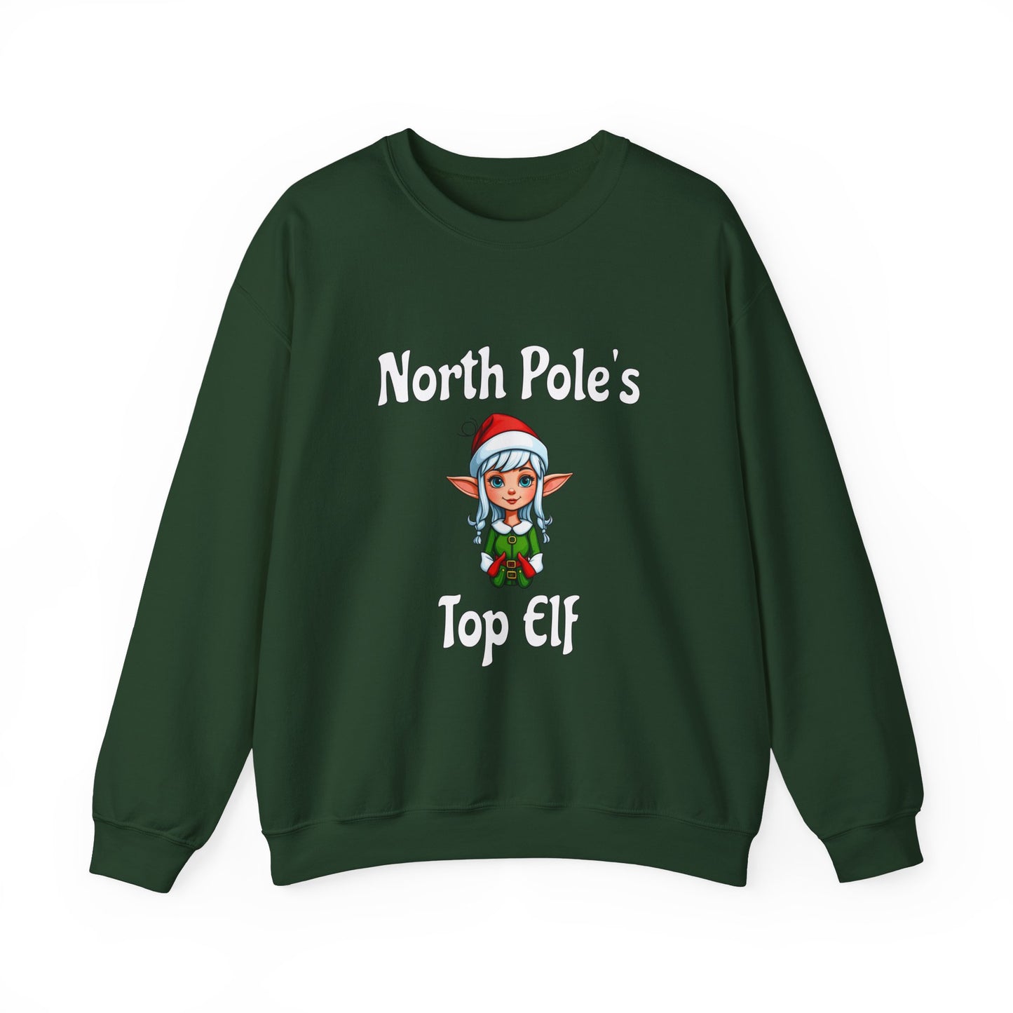 Top Elf Unisex Heavy Blend™ Crewneck Sweatshirt at Java Good Coffee