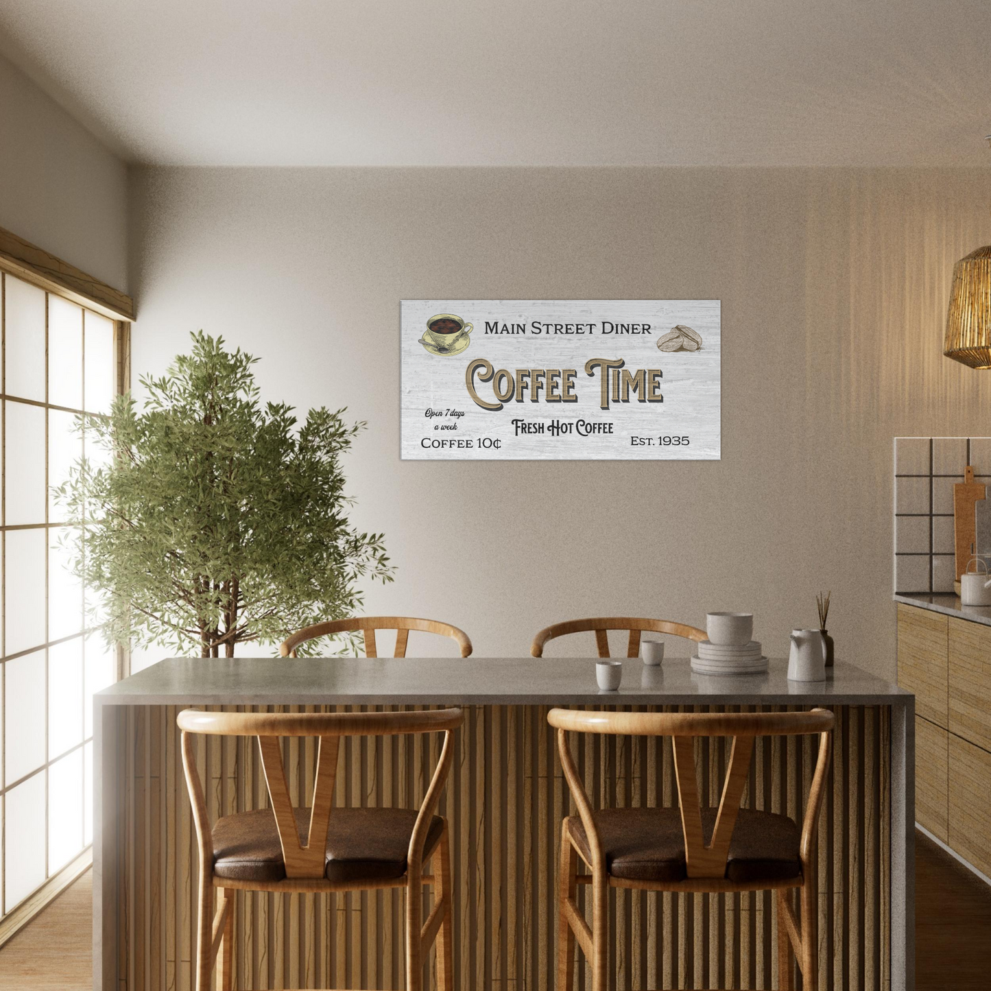 Coffee Time Diner Canvas Wall Print Java Good Coffee