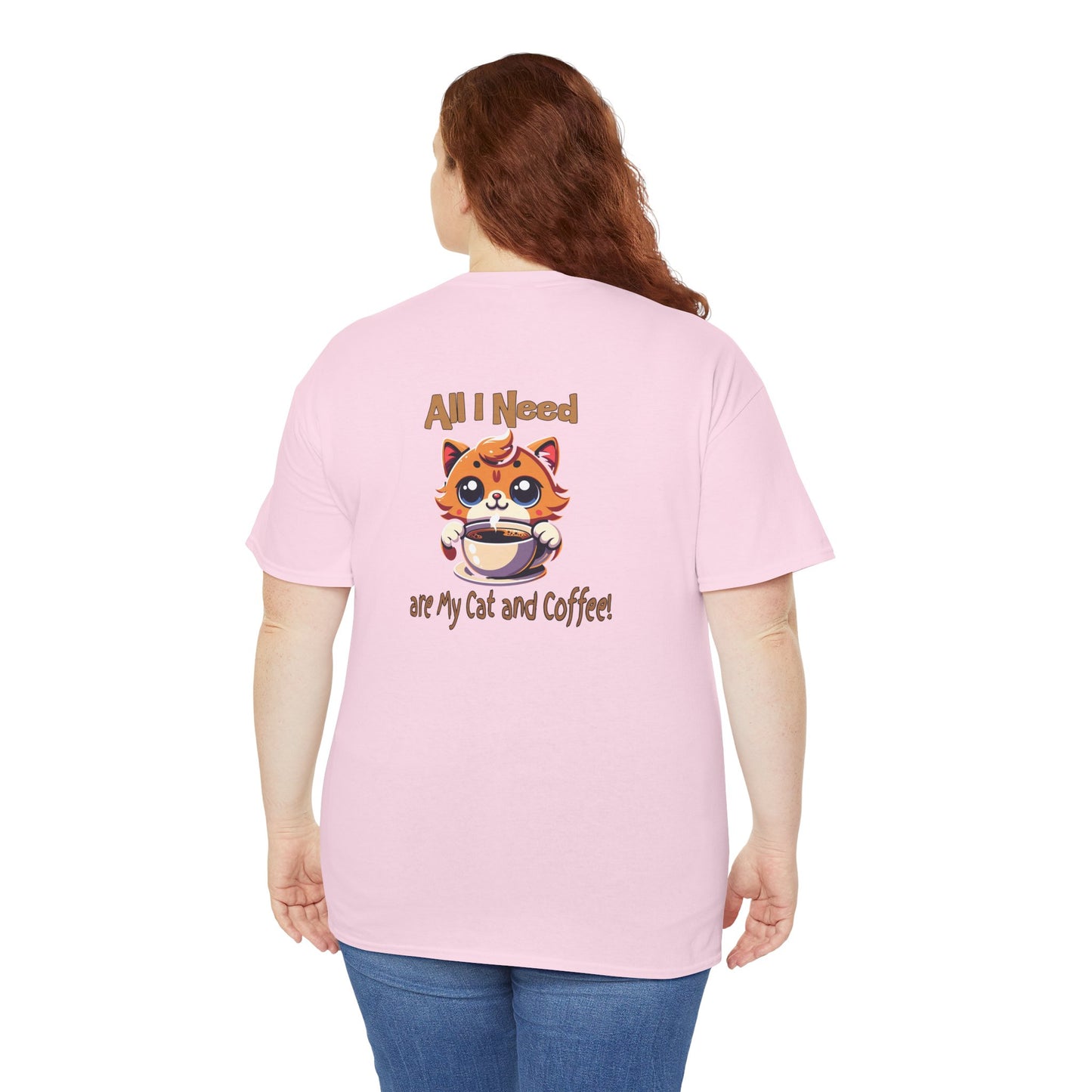 All I Need Are My Cat & Coffee Unisex Heavy Cotton Tee
