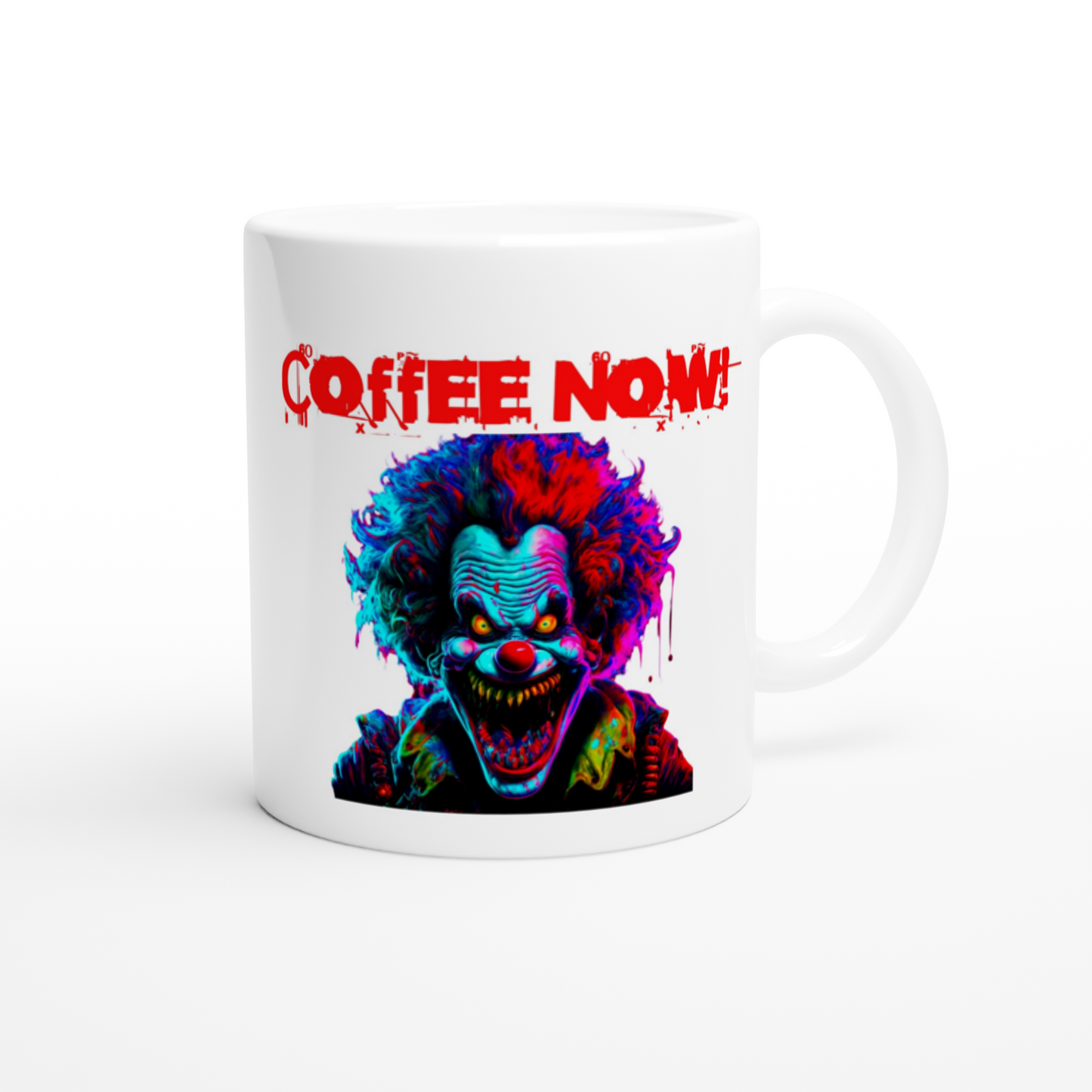Clown Coffee Now White 11oz Ceramic Mug