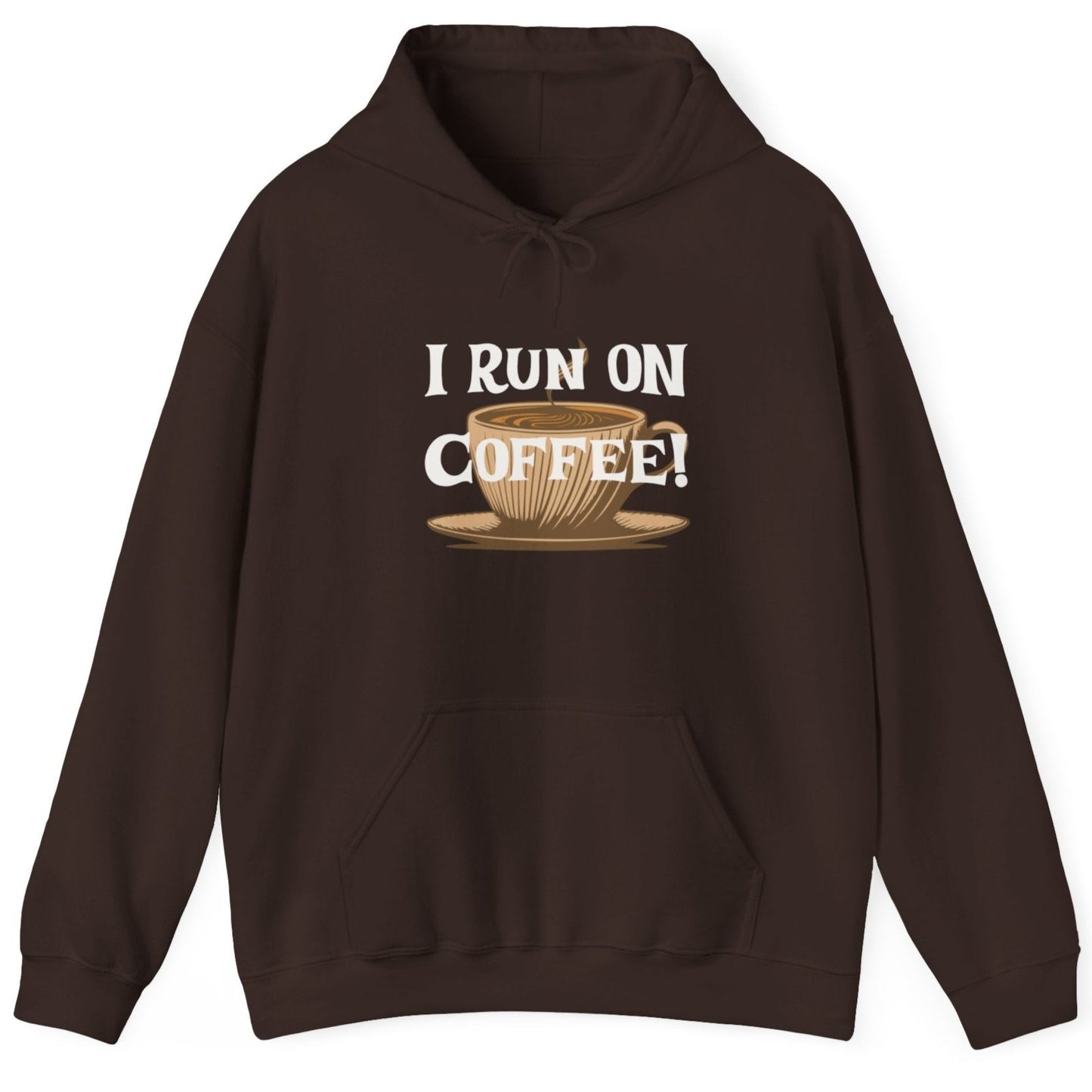 I Run on Coffee Unisex Heavy Blend™ Hooded Sweatshirt by Java Good Coffee