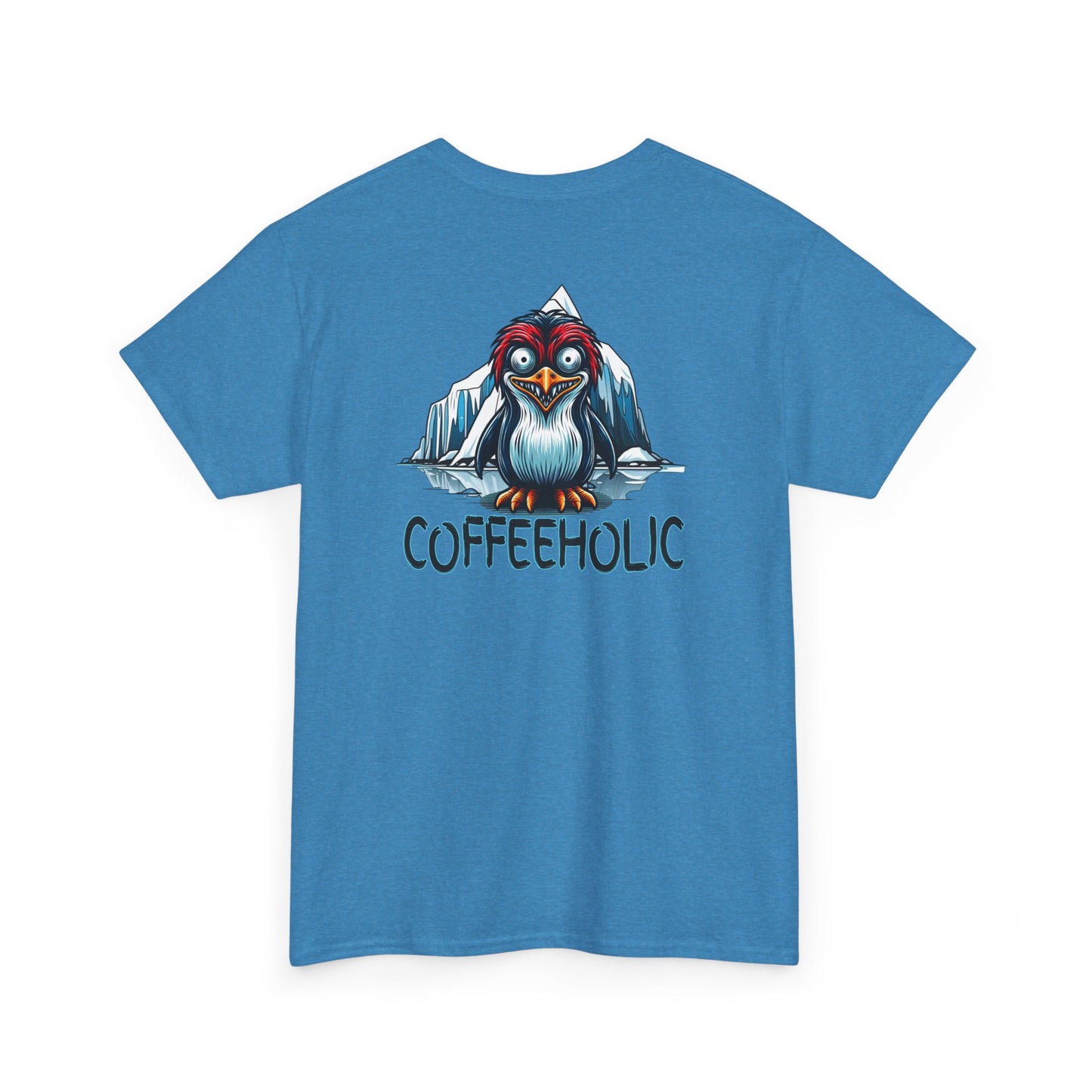 Coffeeholic Unisex Heavy Cotton Tee - Cute Penguin Design