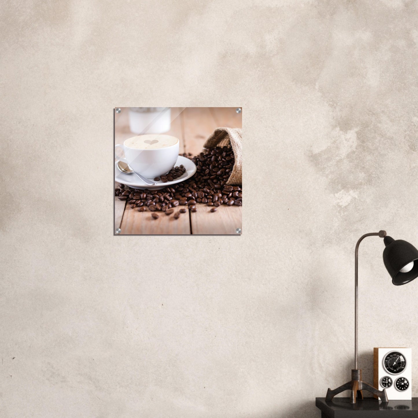 Coffee Spilled Beans Acrylic Wall Print on Java Good Coffee