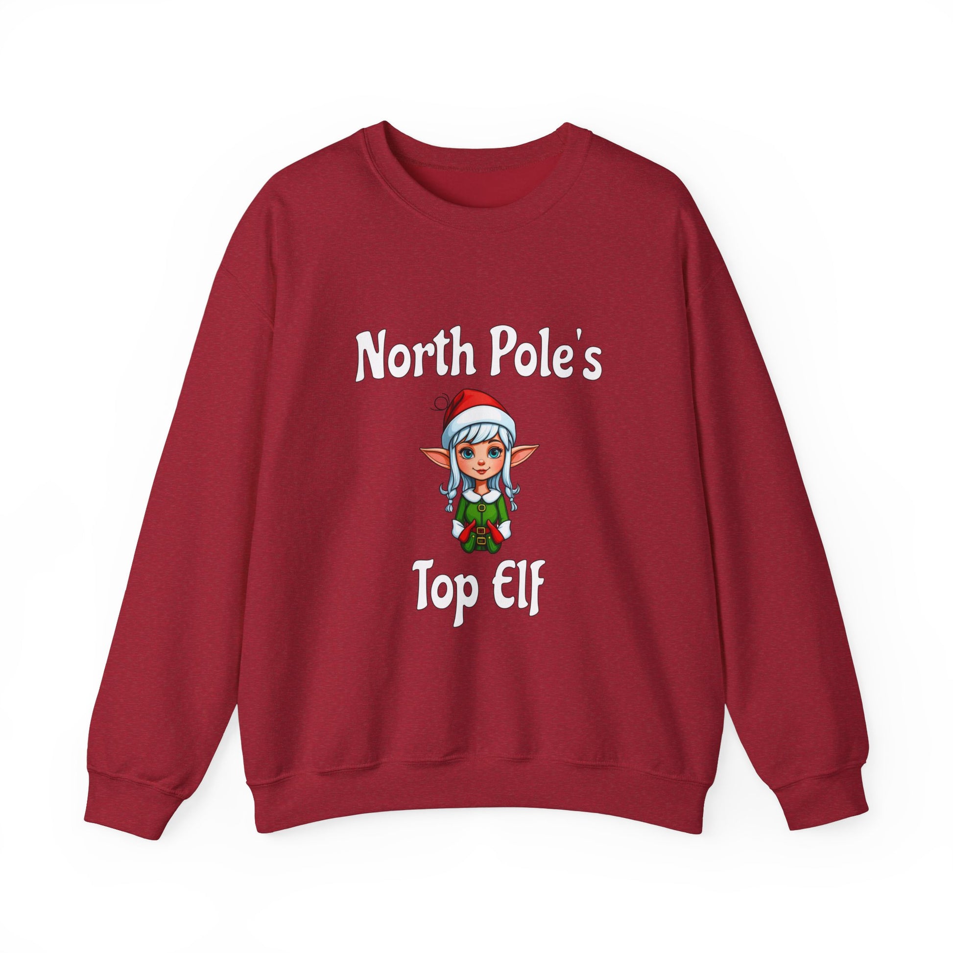 Top Elf Unisex Heavy Blend™ Crewneck Sweatshirt at Java Good Coffee
