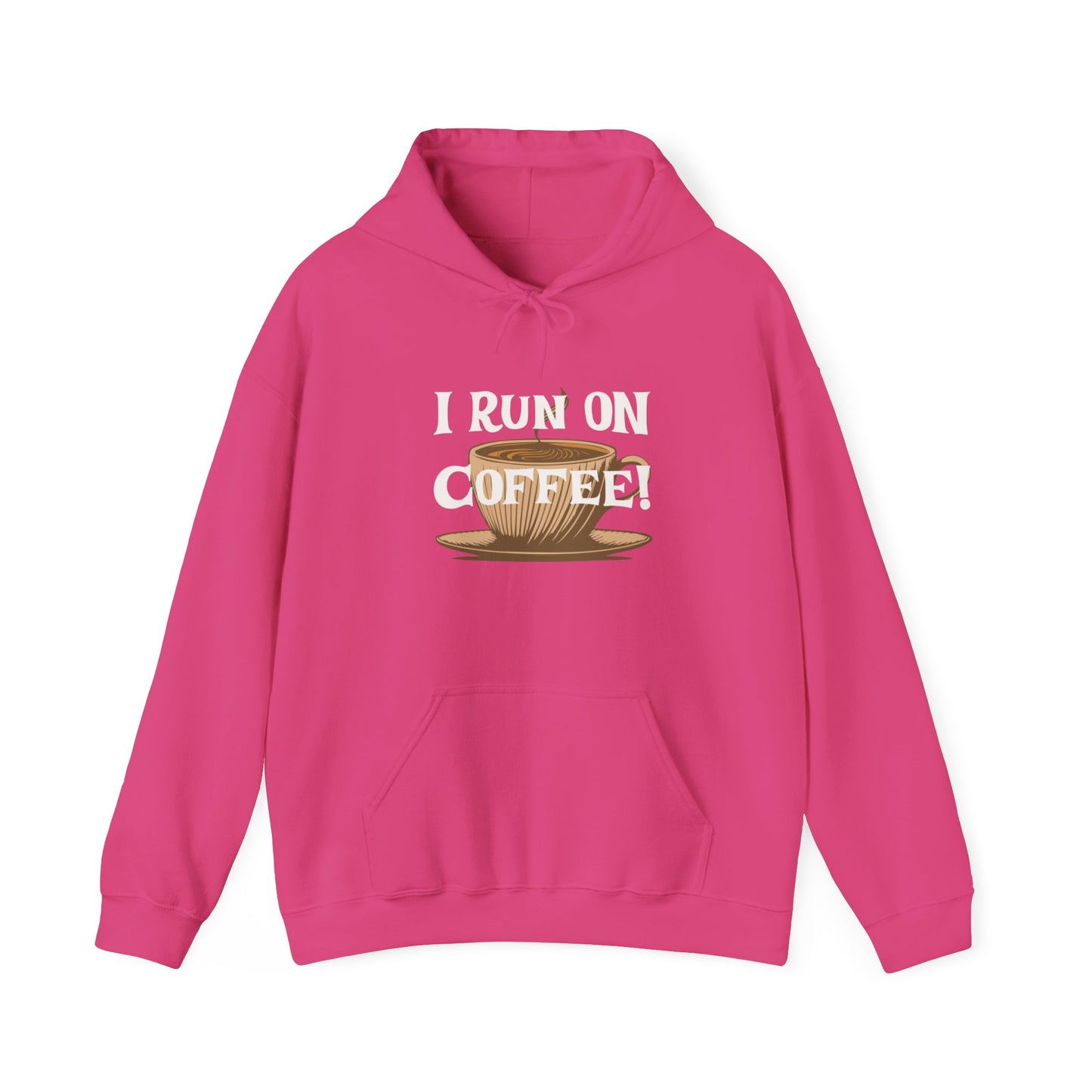 I Run on Coffee Unisex Heavy Blend™ Hooded Sweatshirt at Java Good Coffee