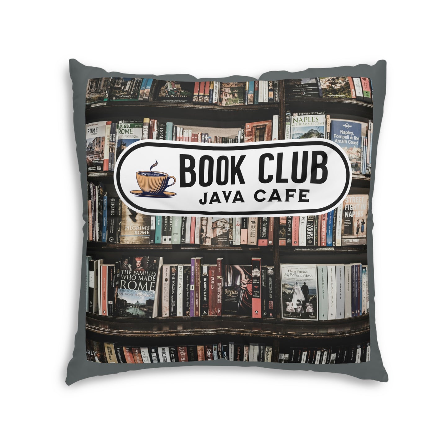 Book Club Tufted Floor Pillow, Square on Java Good Coffee