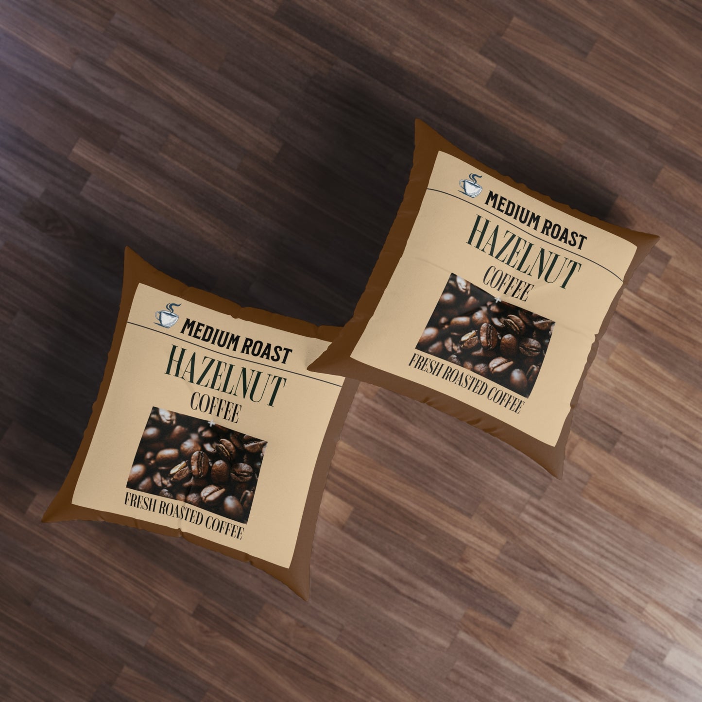 Hazelnut Coffee Tufted Floor Pillow, Square - Java Good Coffee
