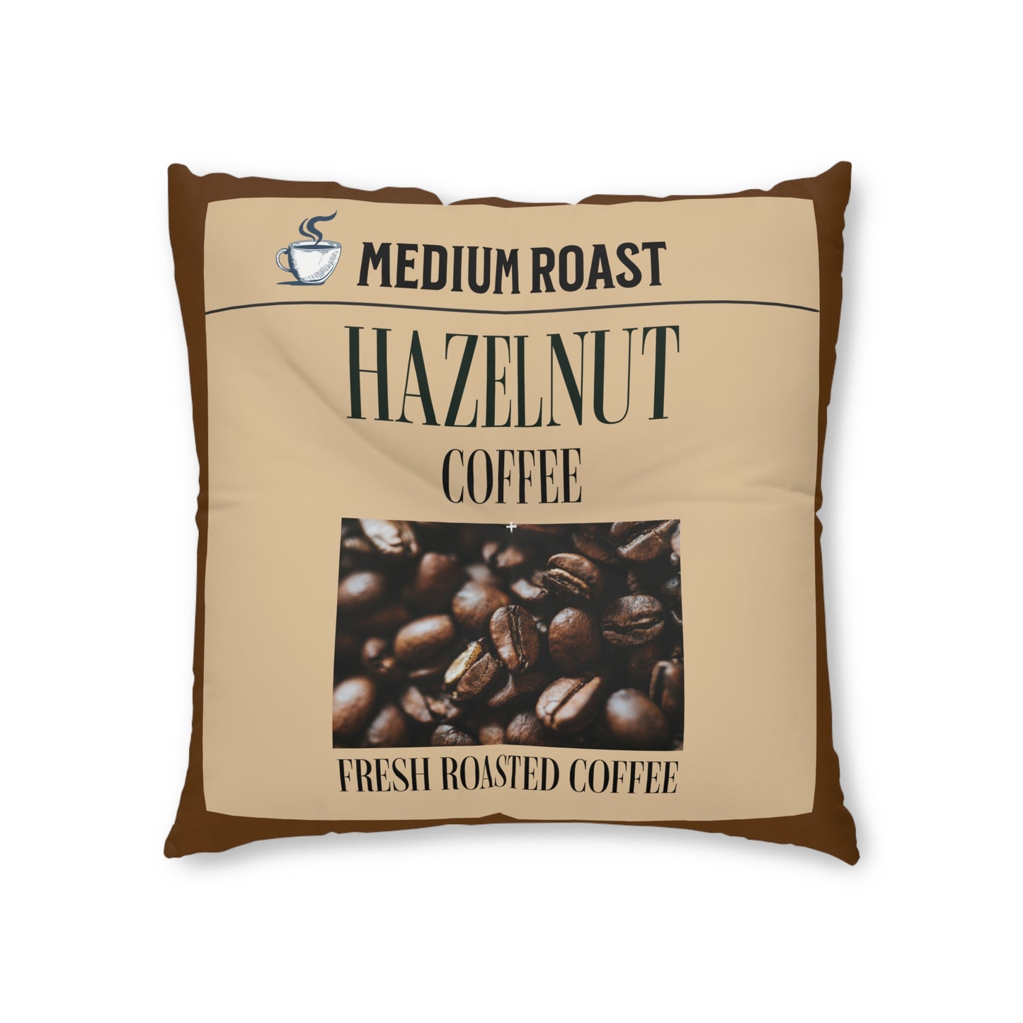 Hazelnut Coffee Tufted Floor Pillow, Square on Java Good Coffee