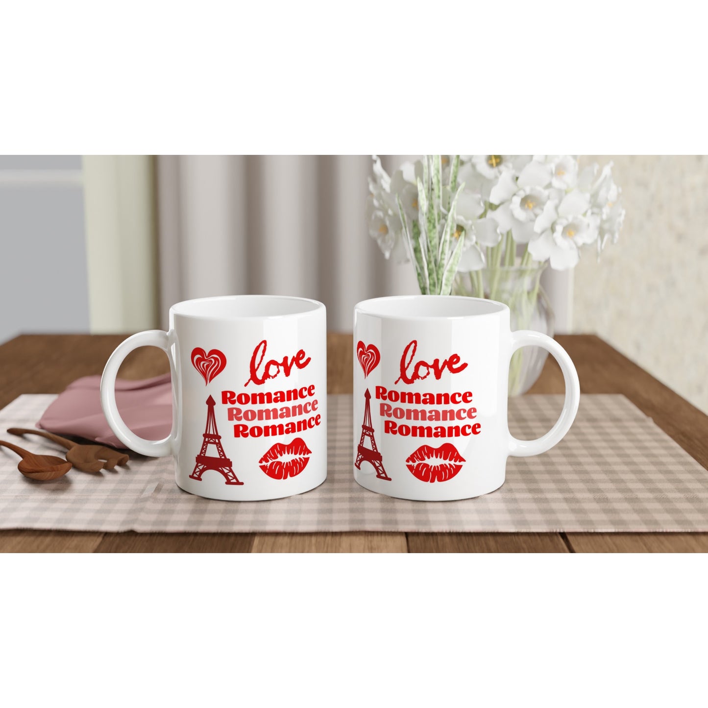 Love Romance White 11oz Ceramic Mug on Java Good Coffee
