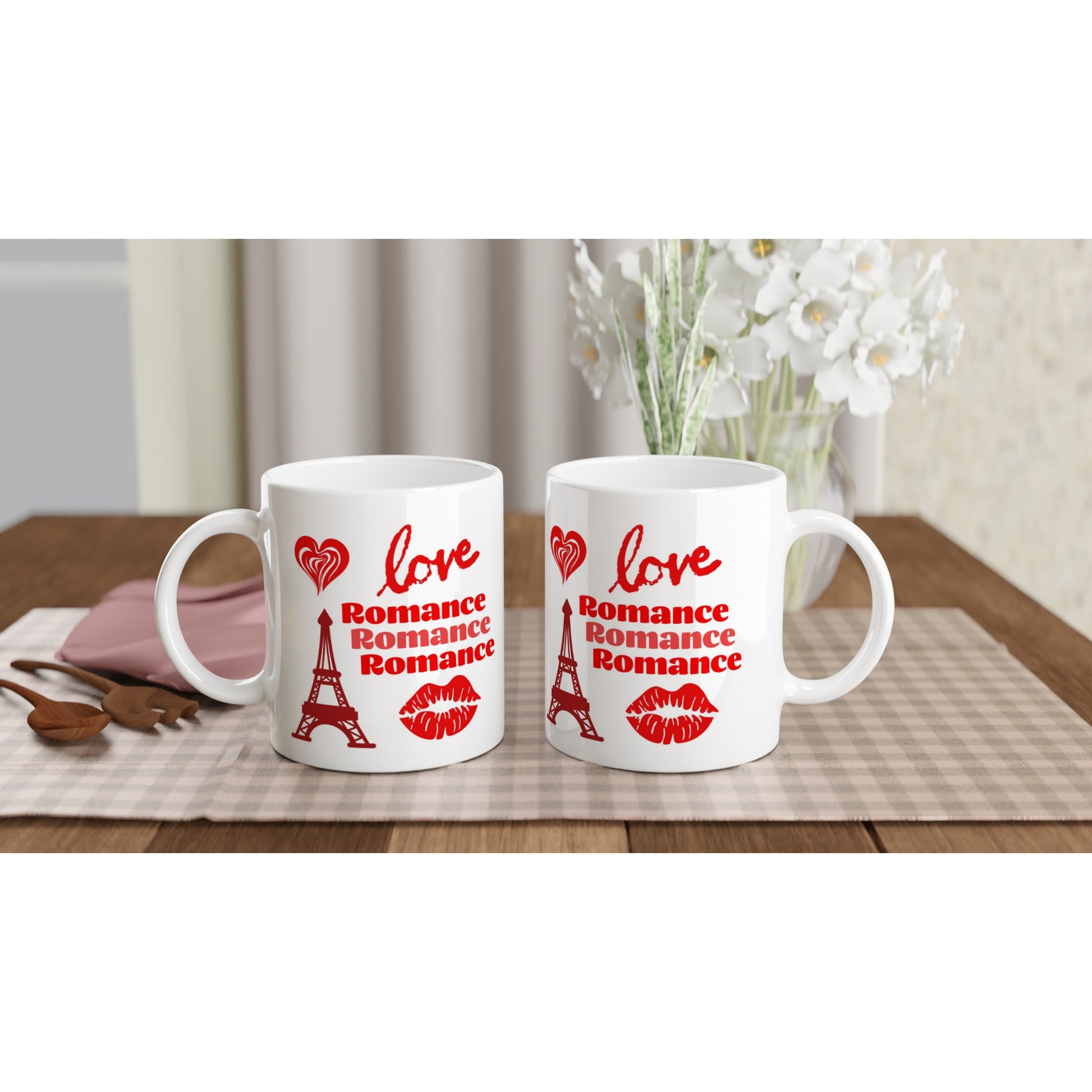 Love Romance White 11oz Ceramic Mug on Java Good Coffee
