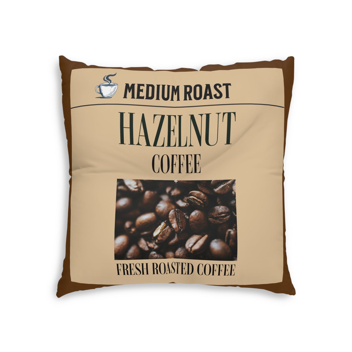 Hazelnut Coffee Tufted Floor Pillow, Square -on Java Good Coffee