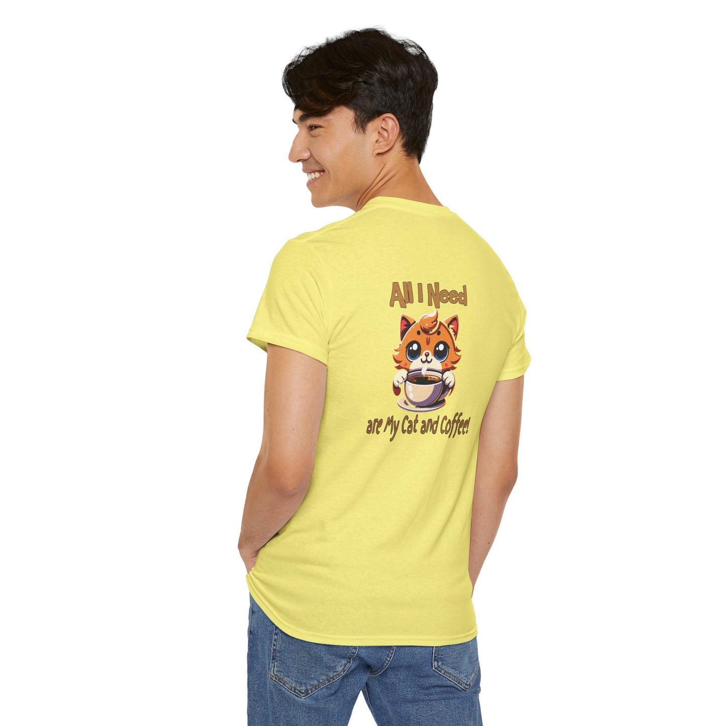 All I Need Are My Cat & Coffee Unisex Heavy Cotton Tee