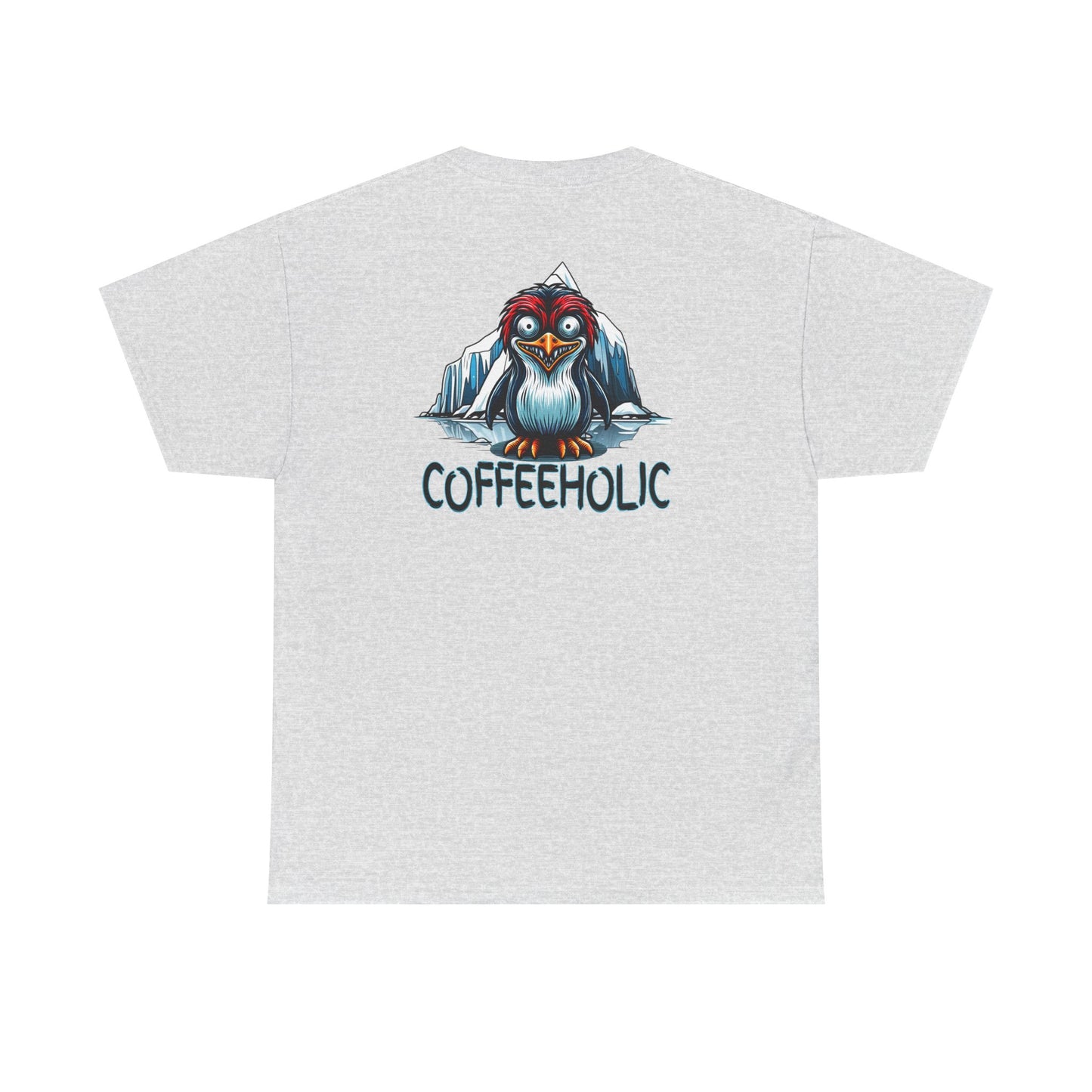 Coffeeholic Unisex Heavy Cotton Tee - Cute Penguin Design on Java Good Coffee