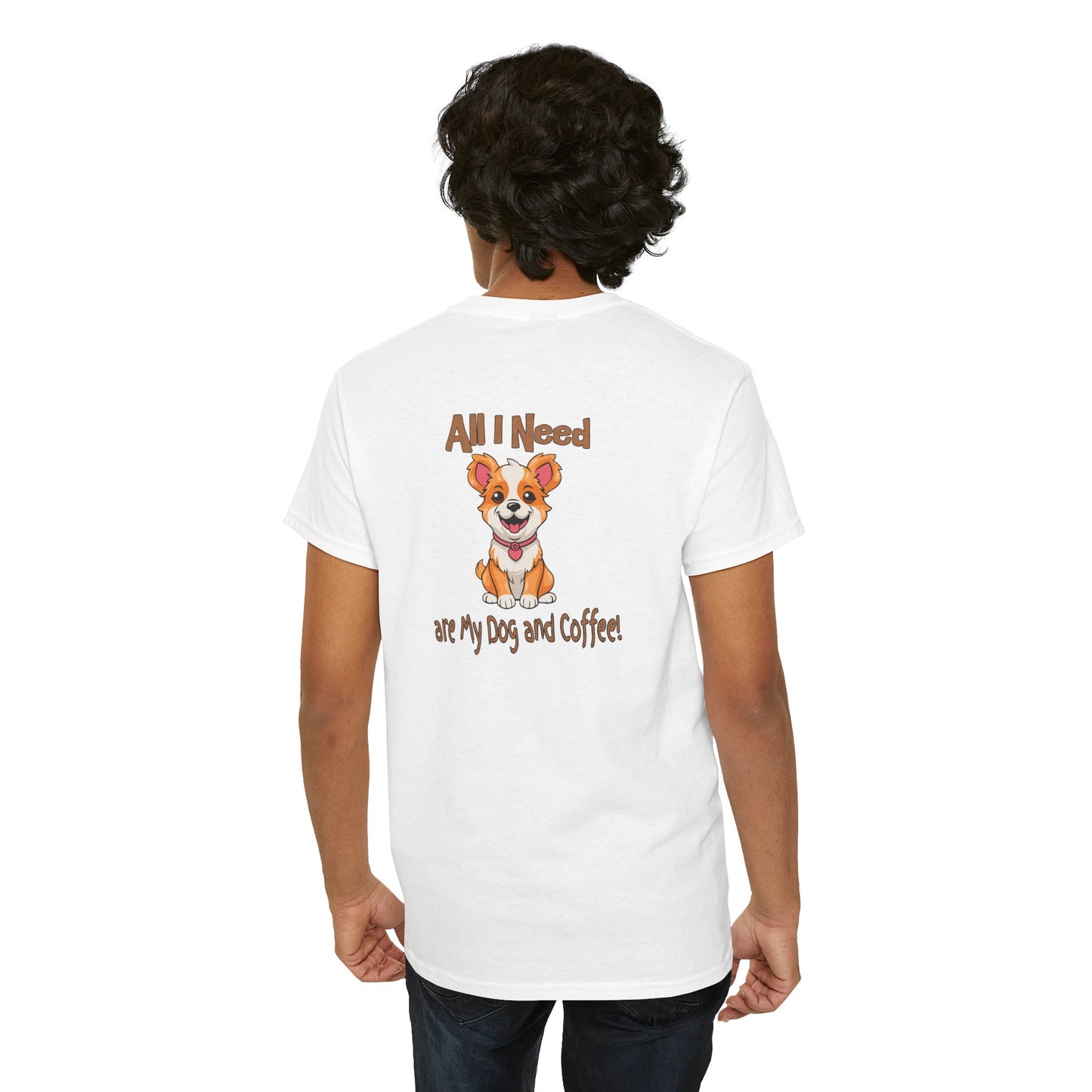All I Need Are My Dog and Coffee Unisex Heavy Cotton Tee