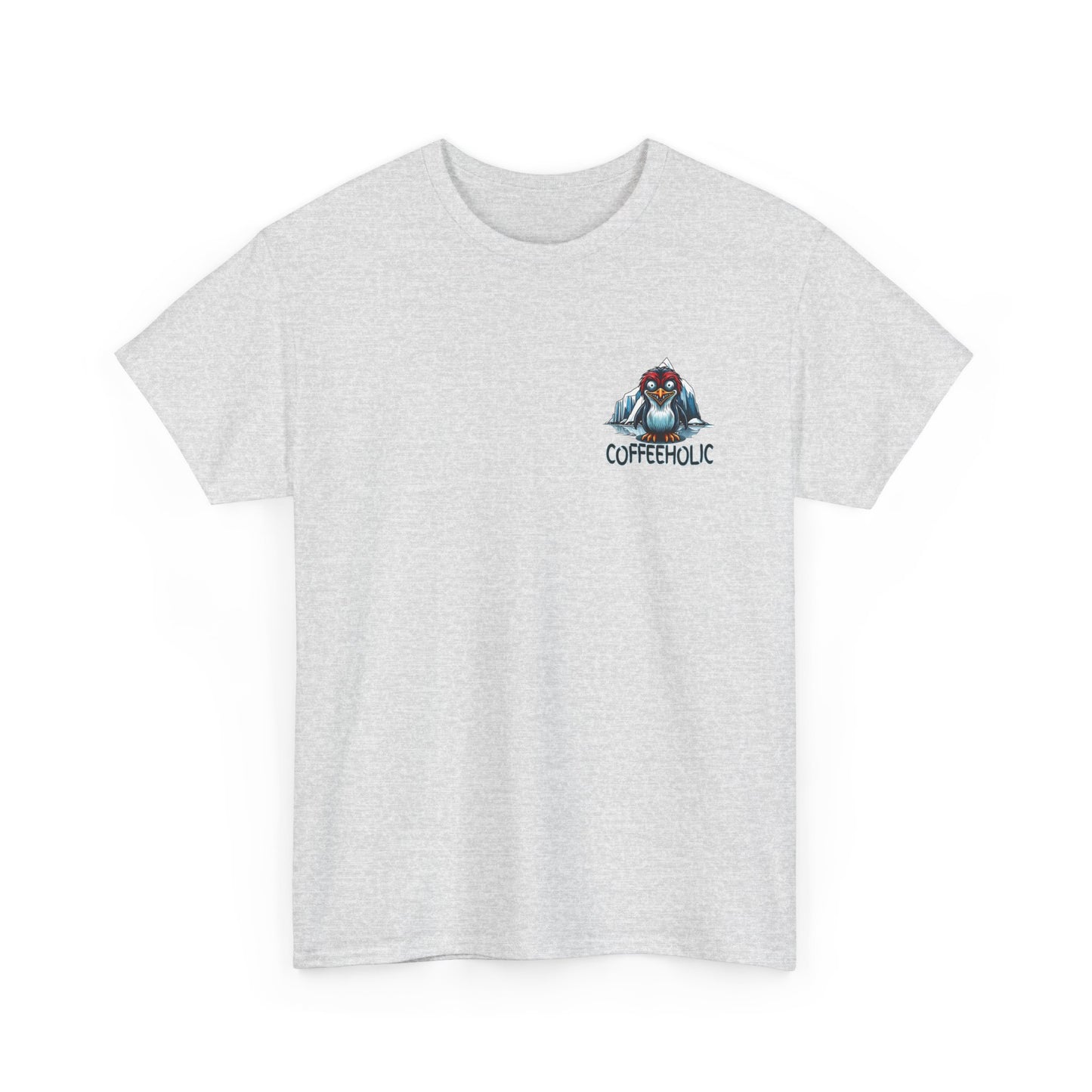 Coffeeholic Unisex Heavy Cotton Tee - Cute Penguin Design
