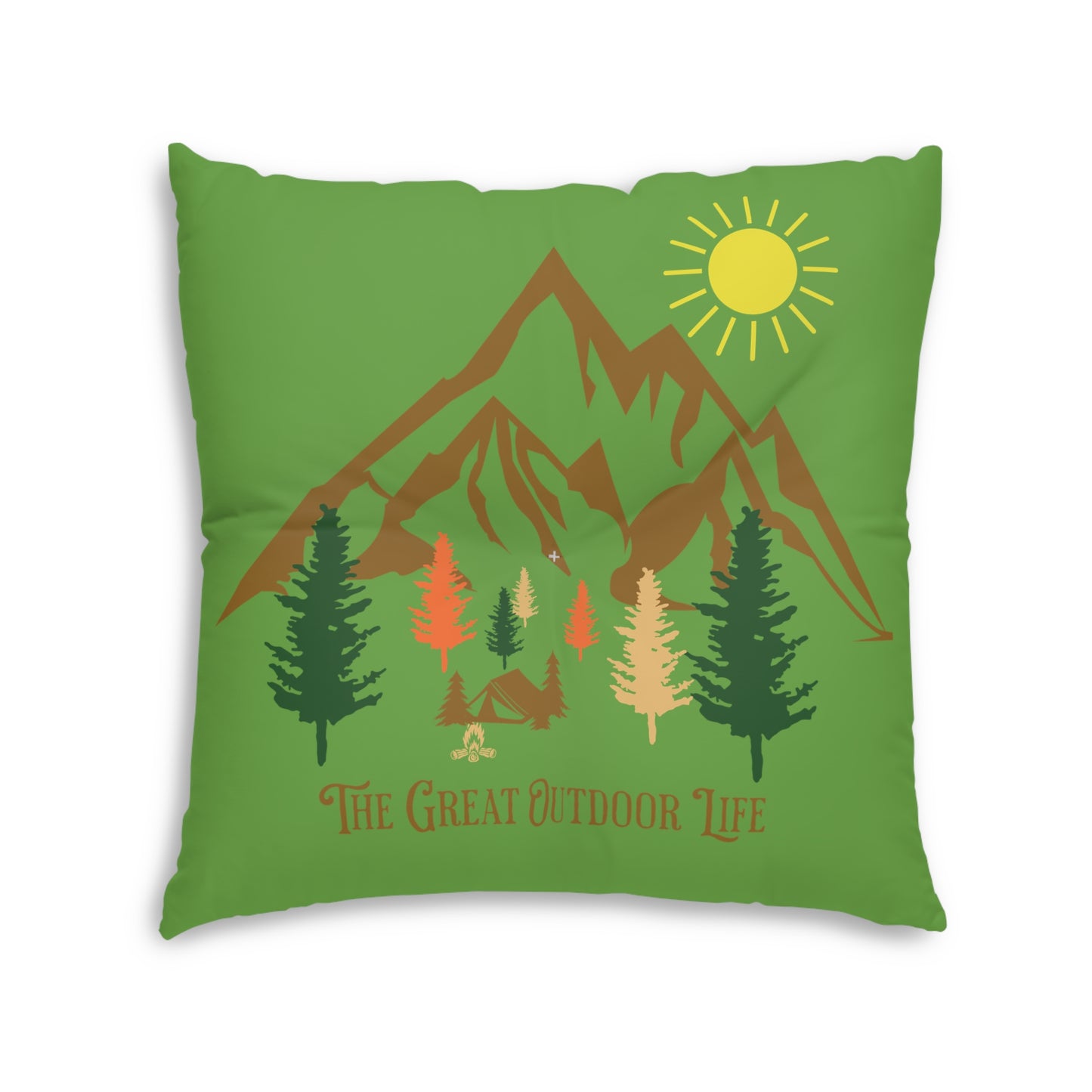 The Great Outdoor Life Tufted Floor Pillow, Square -by Java Good Coffee