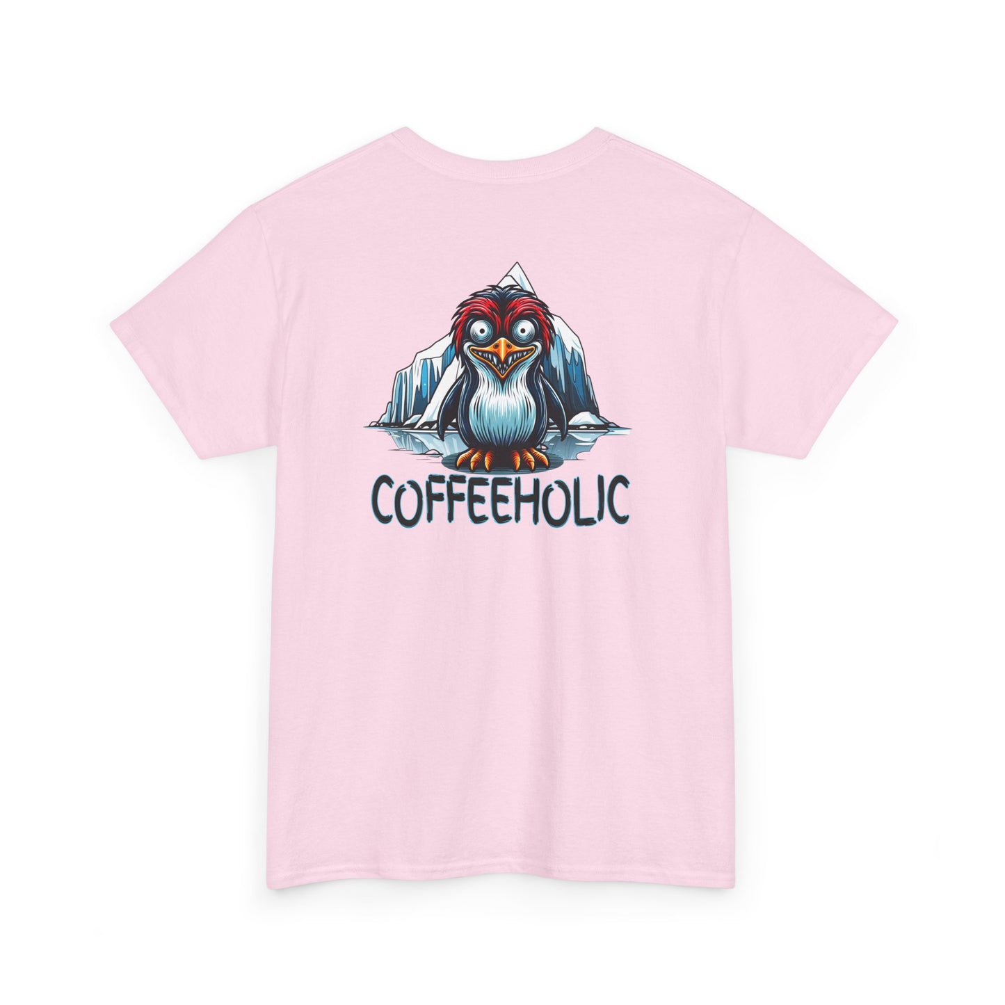Coffeeholic Unisex Heavy Cotton Tee - Cute Penguin Design
