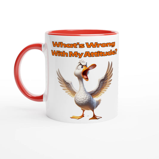 My Attitude White 11oz Ceramic Mug with Color Inside at Java Good Coffee