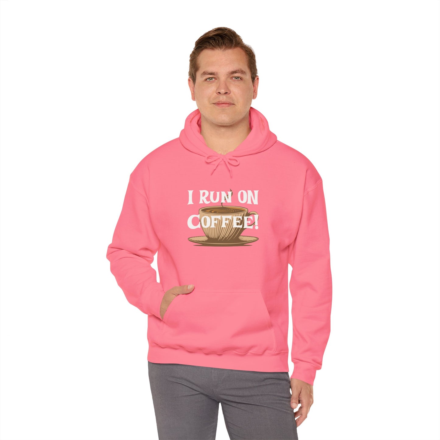 I Run on Coffee Unisex Heavy Blend™ Hooded Sweatshirt