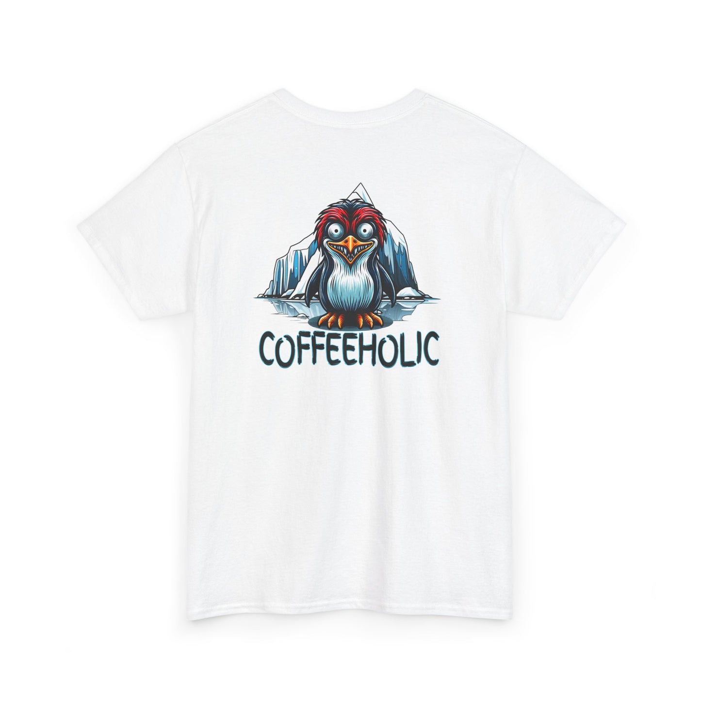 Coffeeholic Unisex Heavy Cotton Tee - Cute Penguin Design