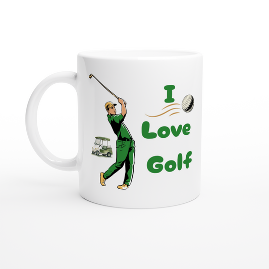 I Love Golf  Man White 11oz Ceramic Mug