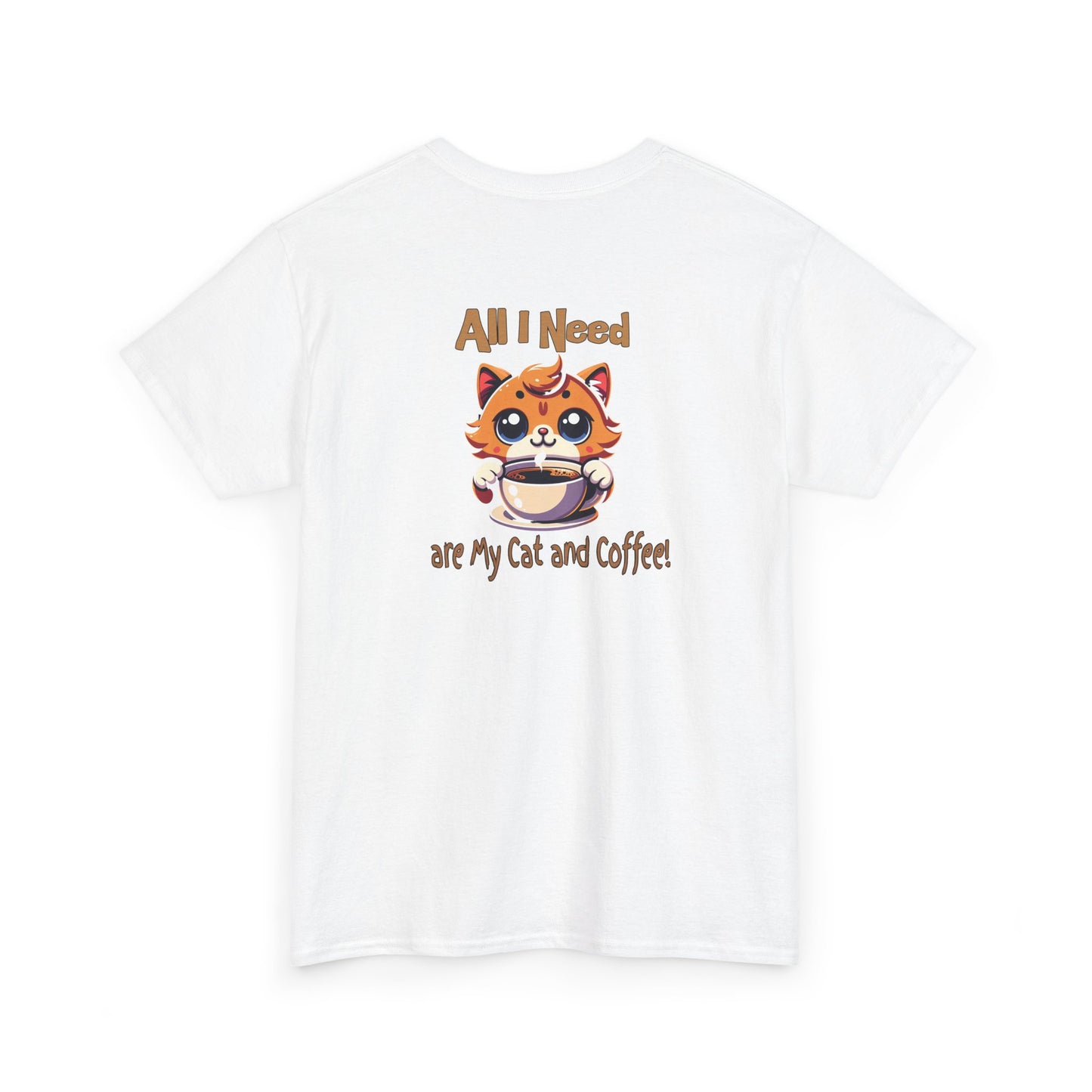 All I Need Are My Cat & Coffee Unisex Heavy Cotton Tee