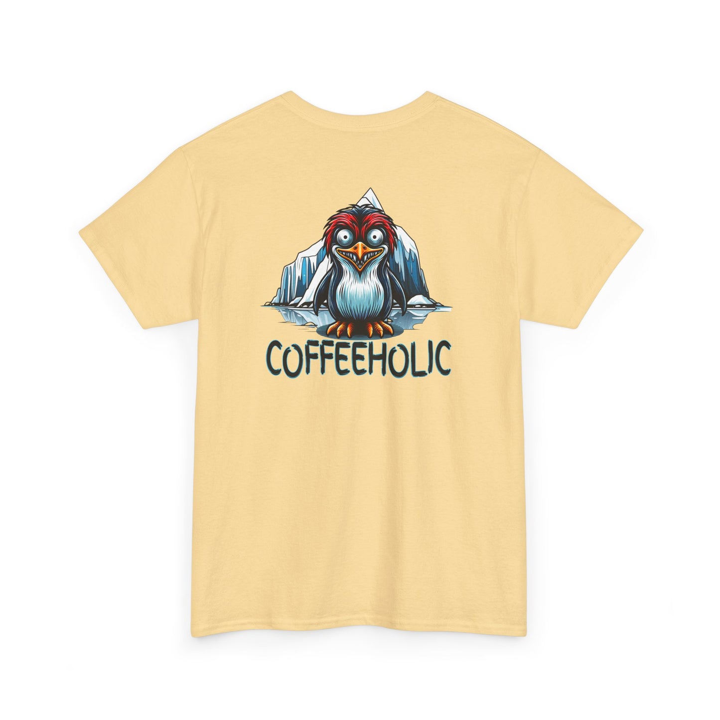 Coffeeholic Unisex Heavy Cotton Tee - Cute Penguin Design