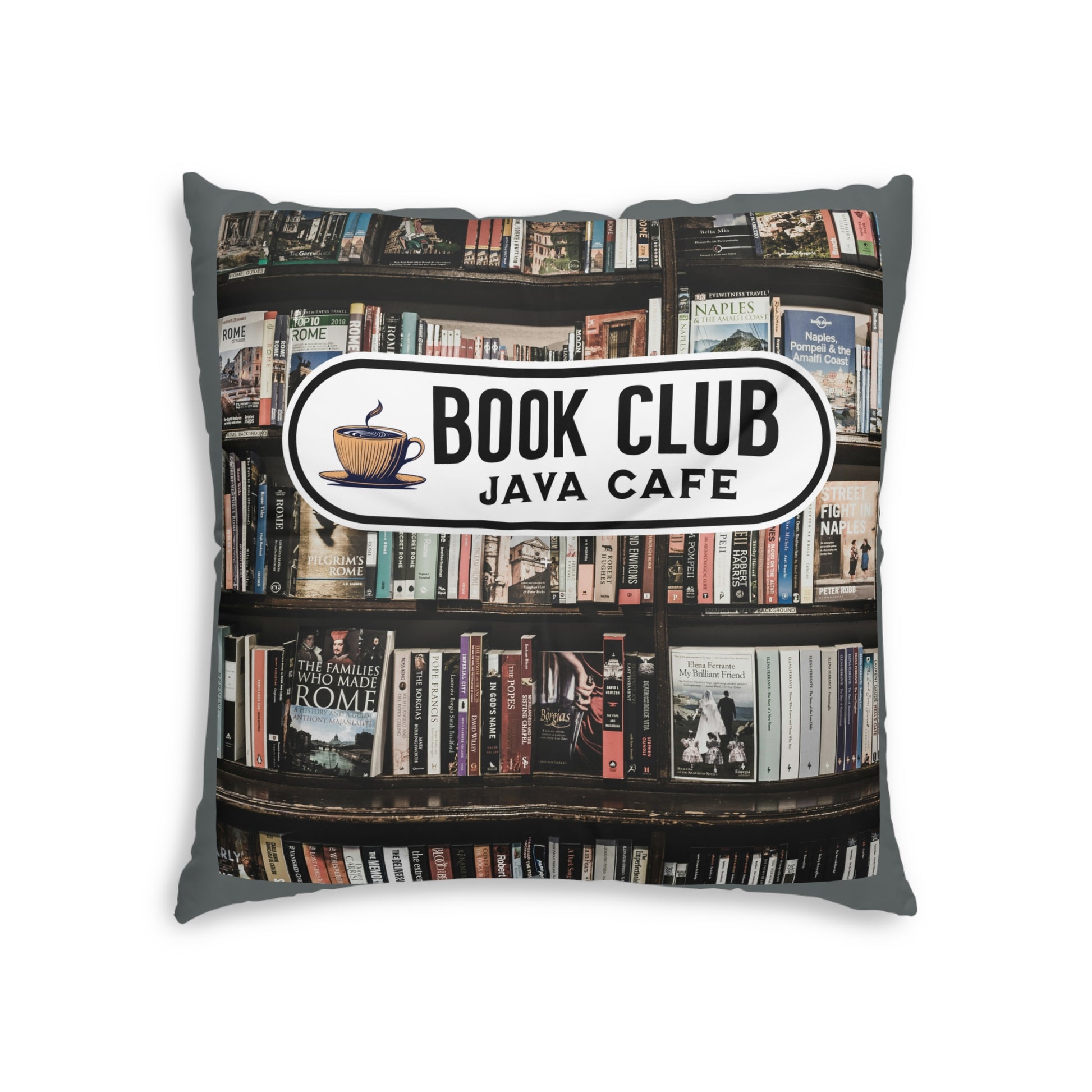 Book Club Tufted Floor Pillow, Square on Java Good Coffee