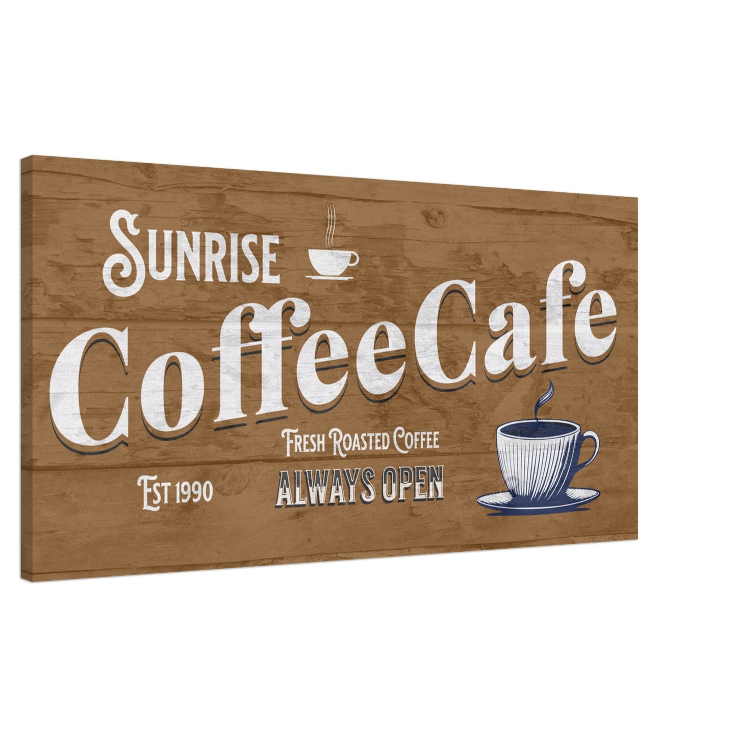 Sunrise Coffee Cafe Canvas Wall Print on Java Good Coffee