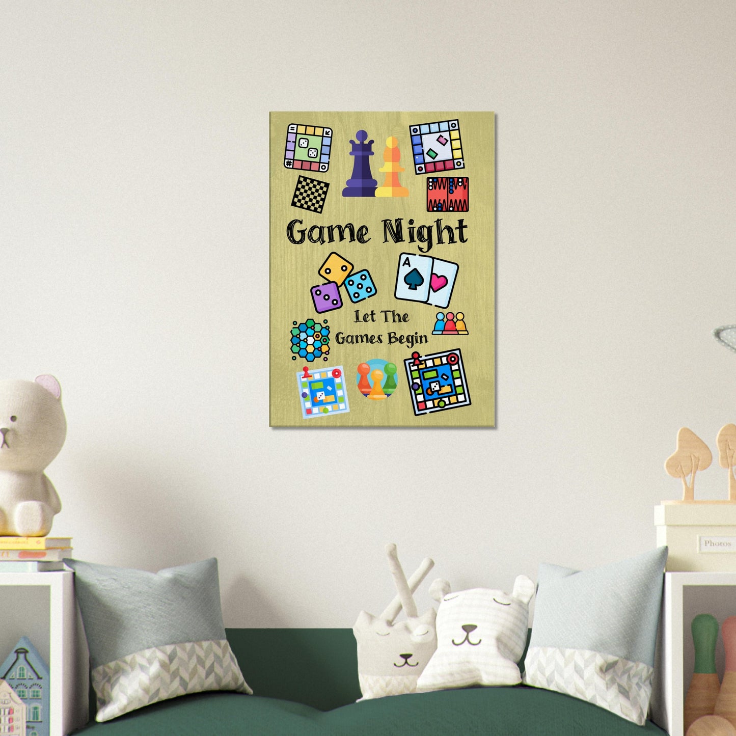 Game Night Canvas Wall Print on Java good Coffee