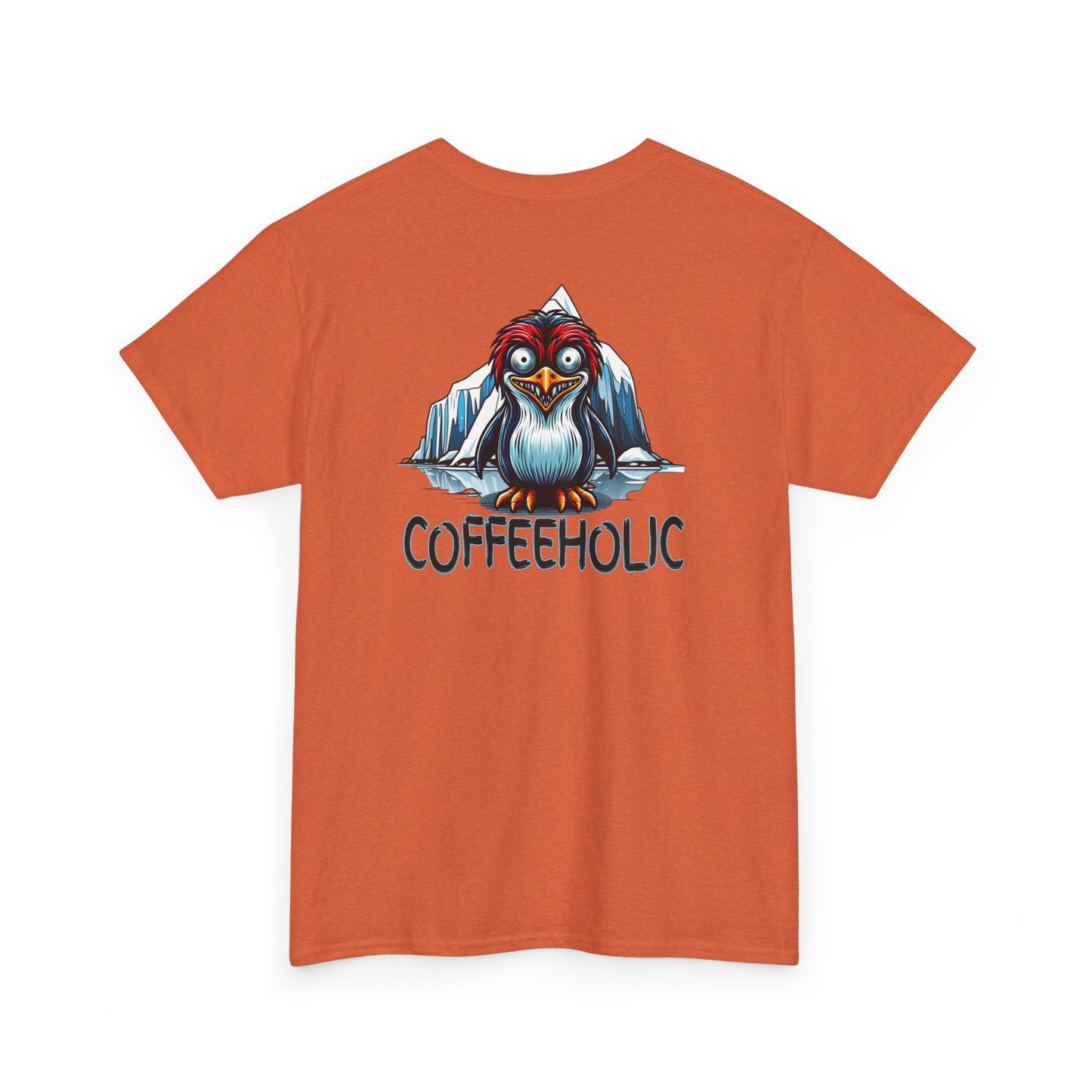 Coffeeholic Unisex Heavy Cotton Tee - Cute Penguin Design