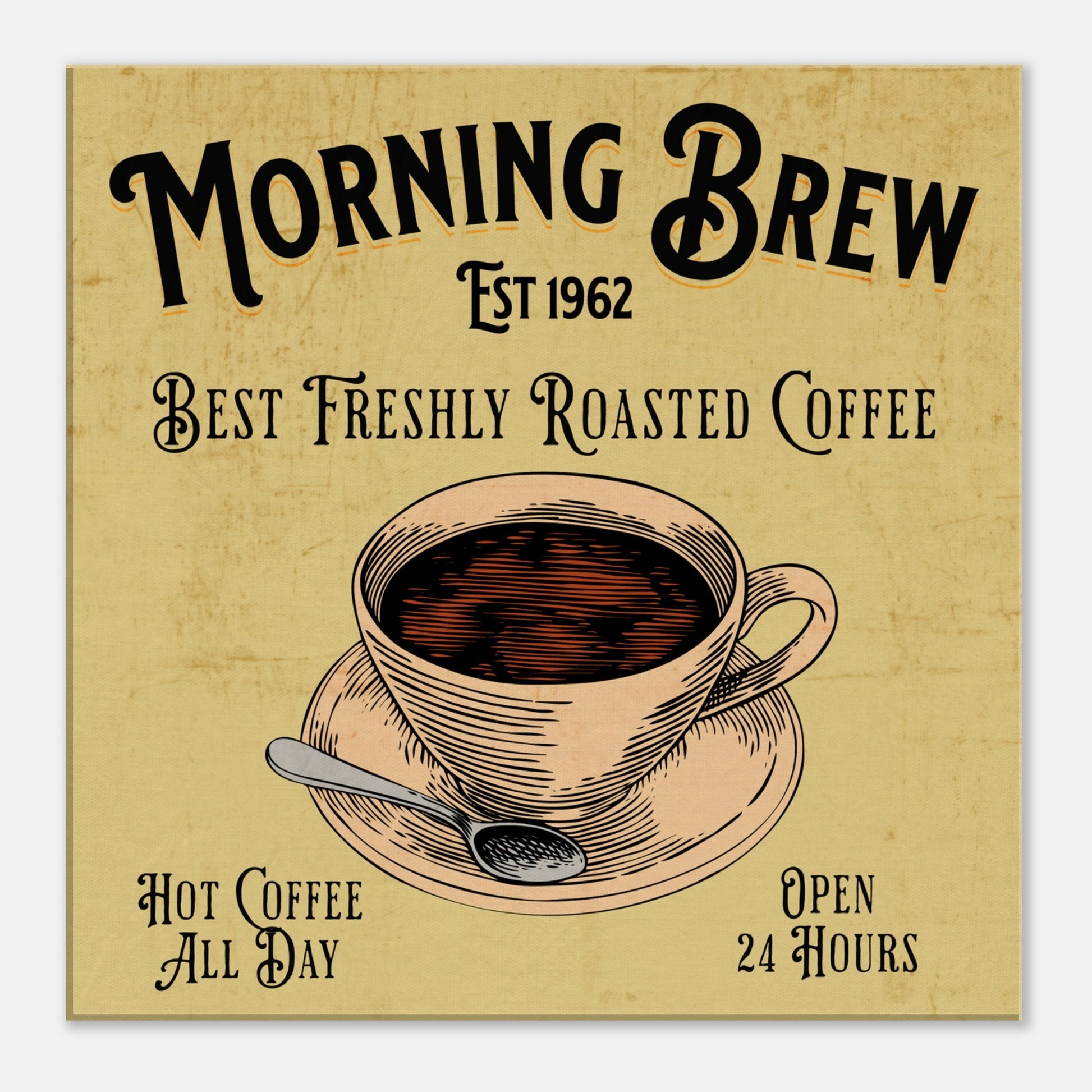 Morning Brew Coffee Shop Canvas Wall Print by Java Good Coffee