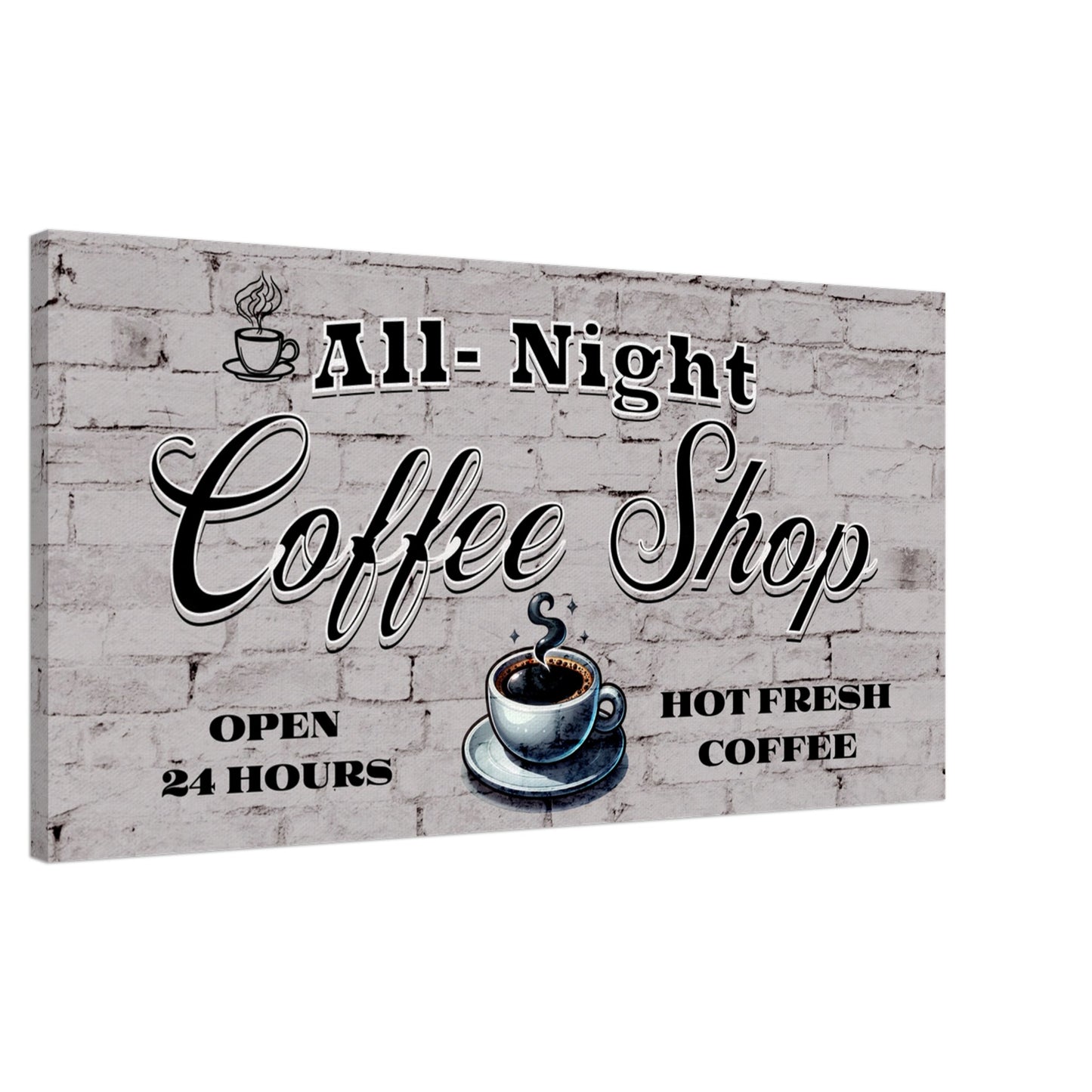All-Night Coffee Shop Canvas Wall Print Java Good Coffee