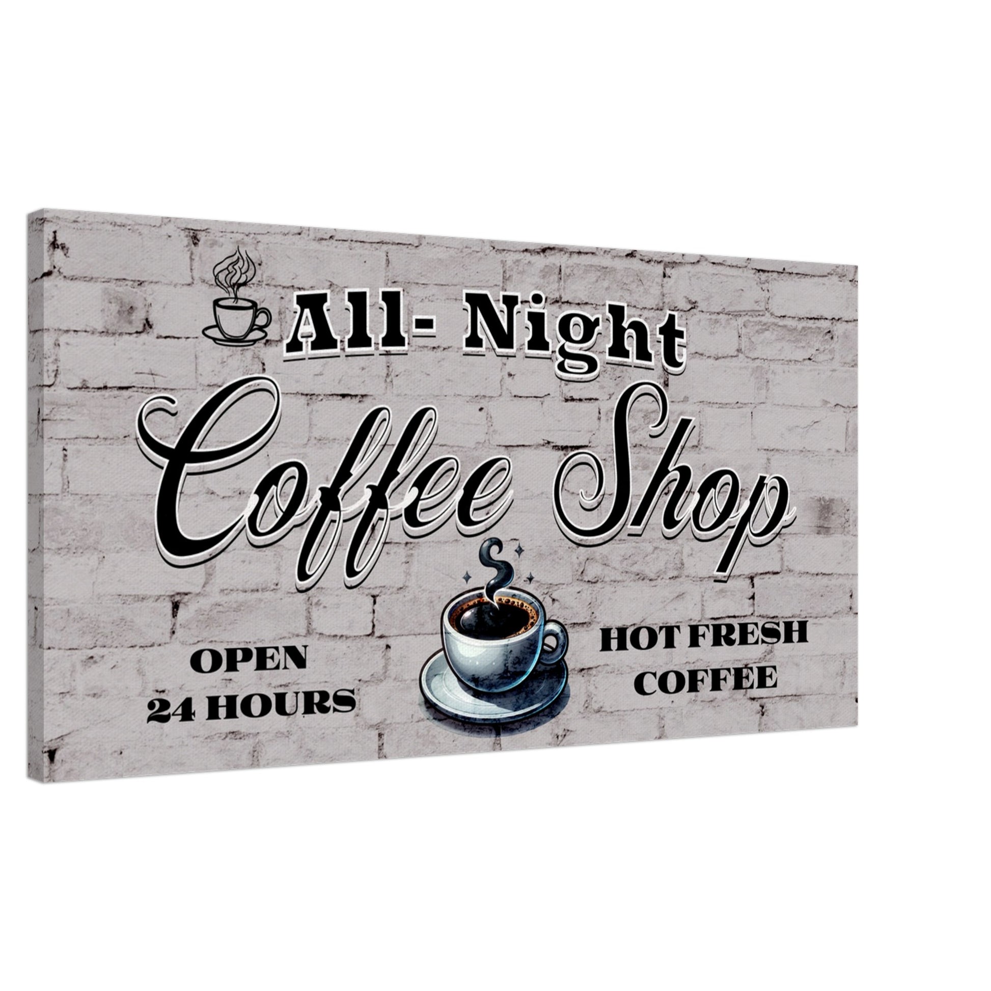 All-Night Coffee Shop Canvas Wall Print Java Good Coffee