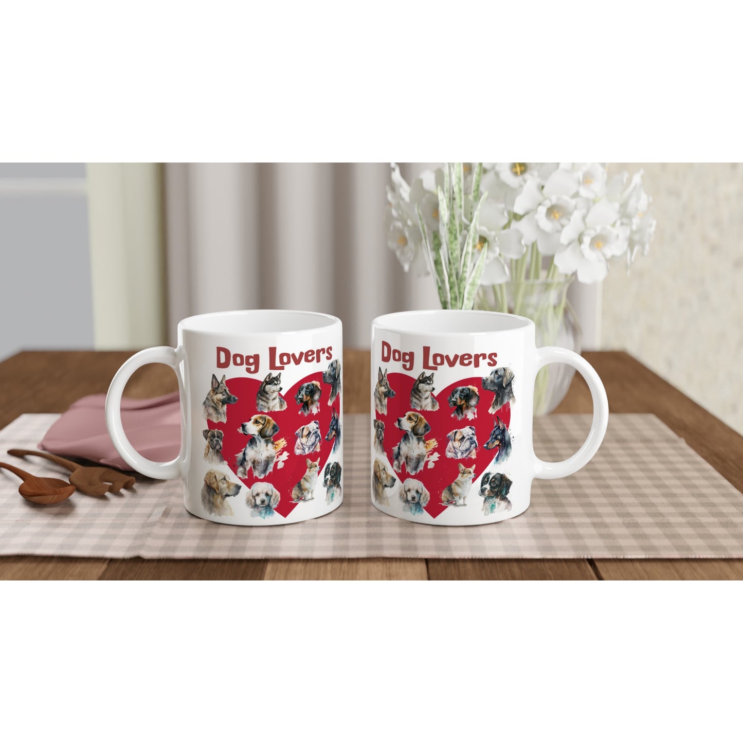 Dog Lovers White 11oz Ceramic Mug on Java Good Coffee