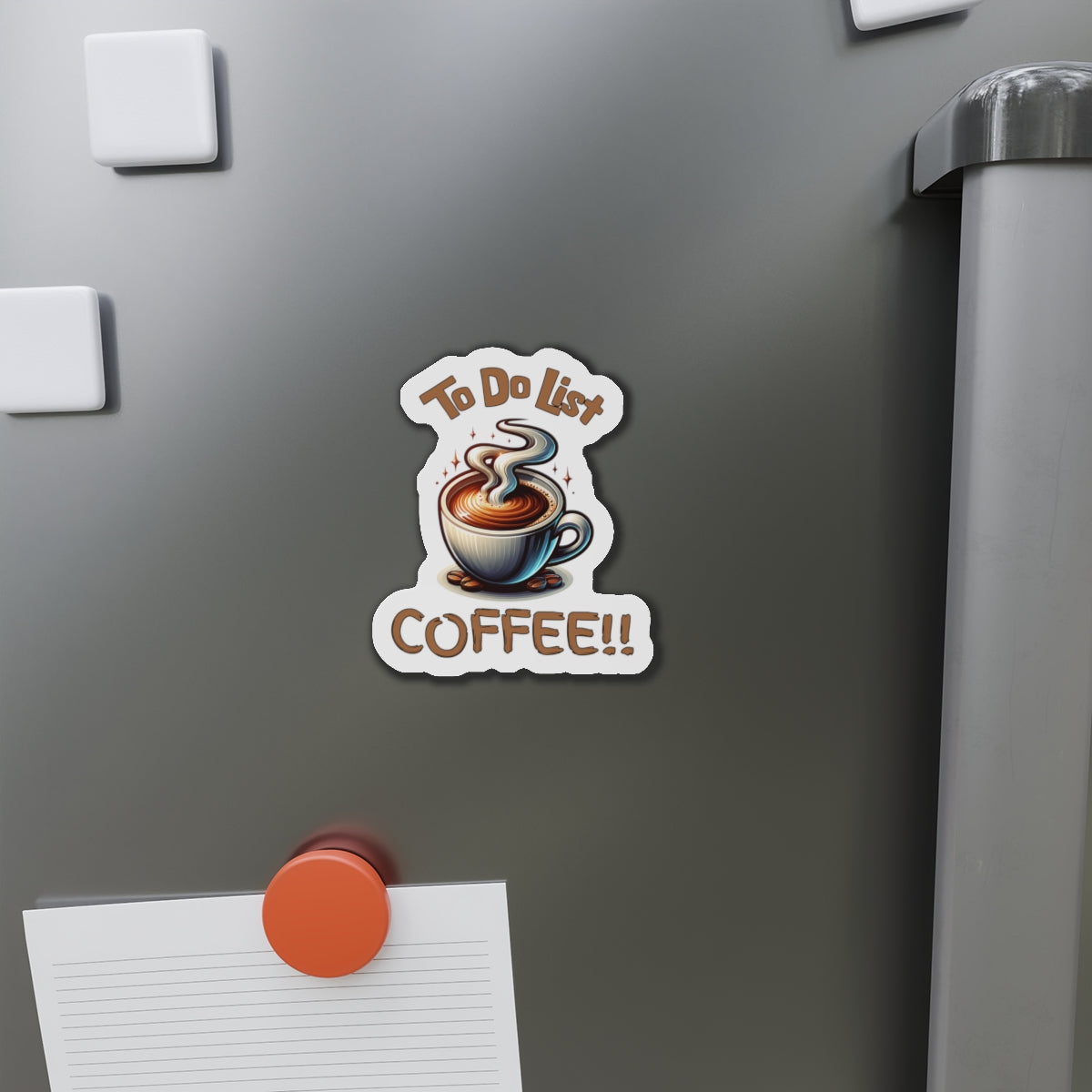 Coffee To Do List Die-Cut Magnet - Fun Kitchen Decor for Coffee Lovers