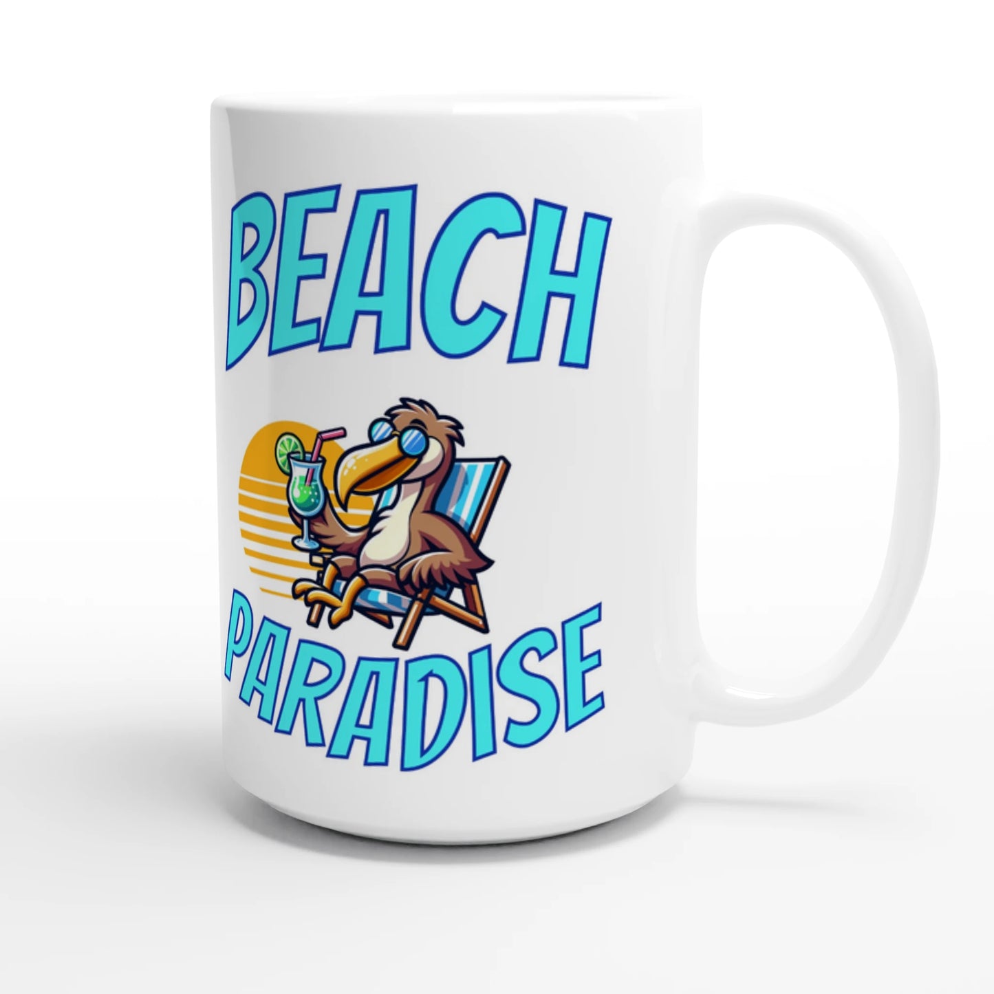 Beach Paradise White 15oz Ceramic Mug on Java Good Coffee
