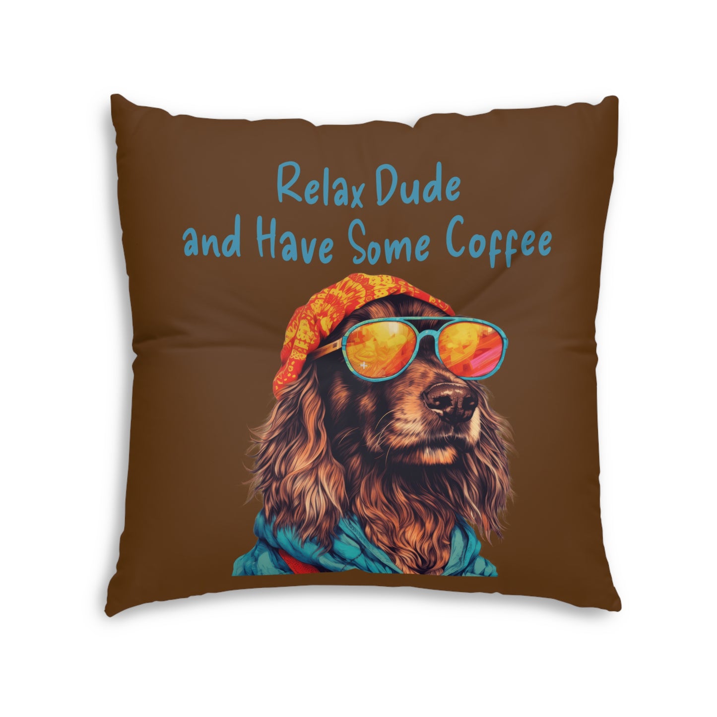 Relax Dude Dark Brown Tufted Floor Pillow, Square