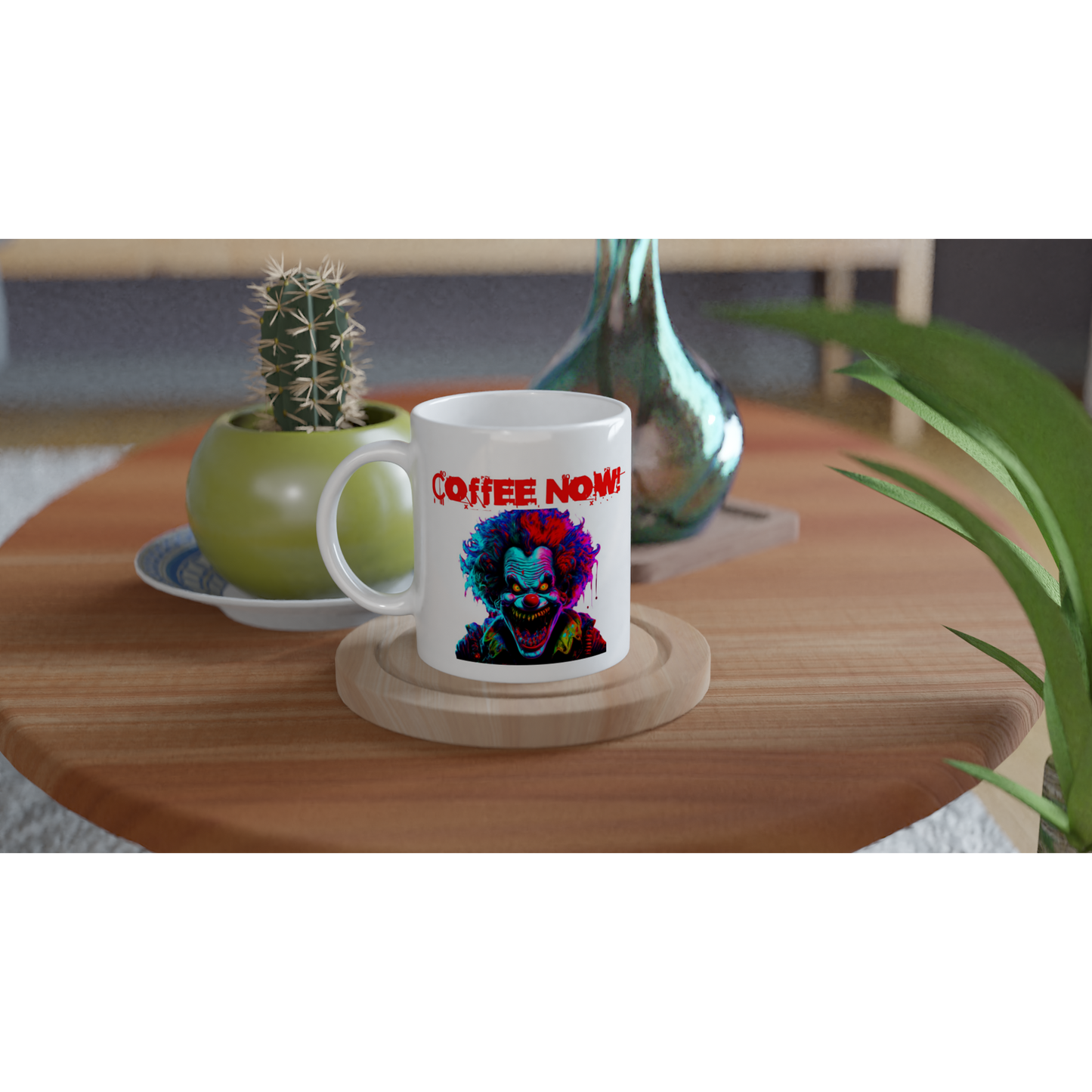 Clown Coffee Now White 11oz Ceramic Mug