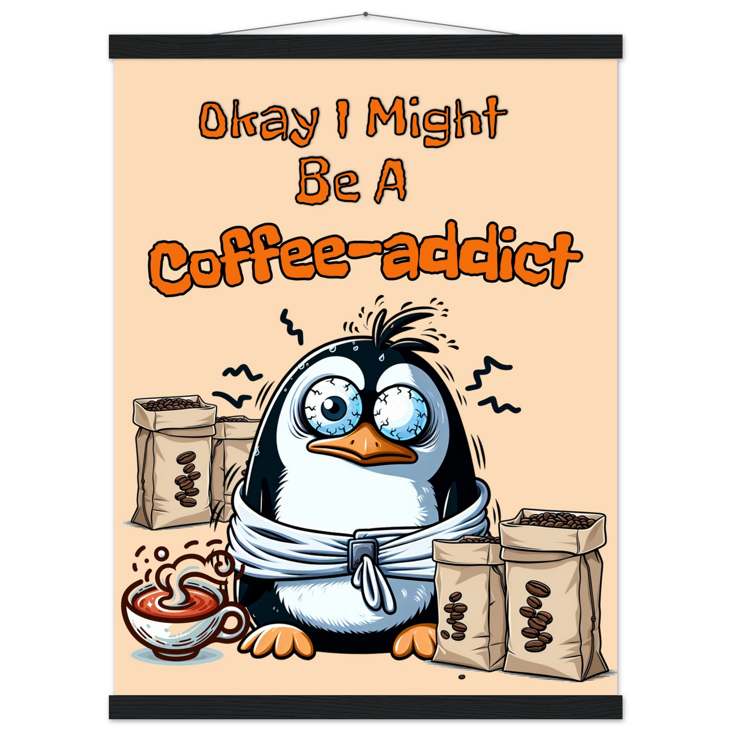 Coffee Addict Premium Matte Paper Poster with Hanger at Java Good Coffee