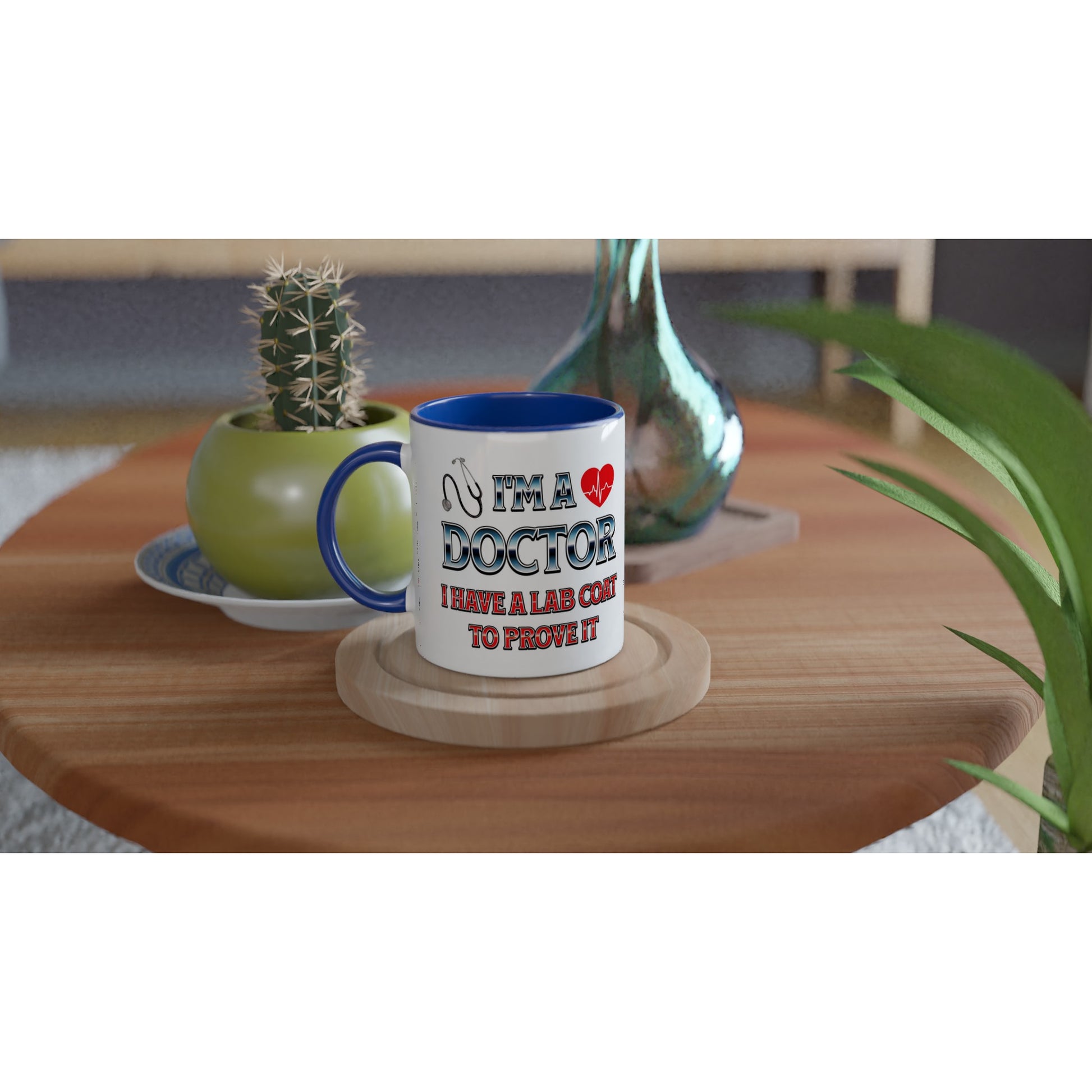 I'm a Doctor 11oz Ceramic Blue Handle Mug by Java Good Coffee