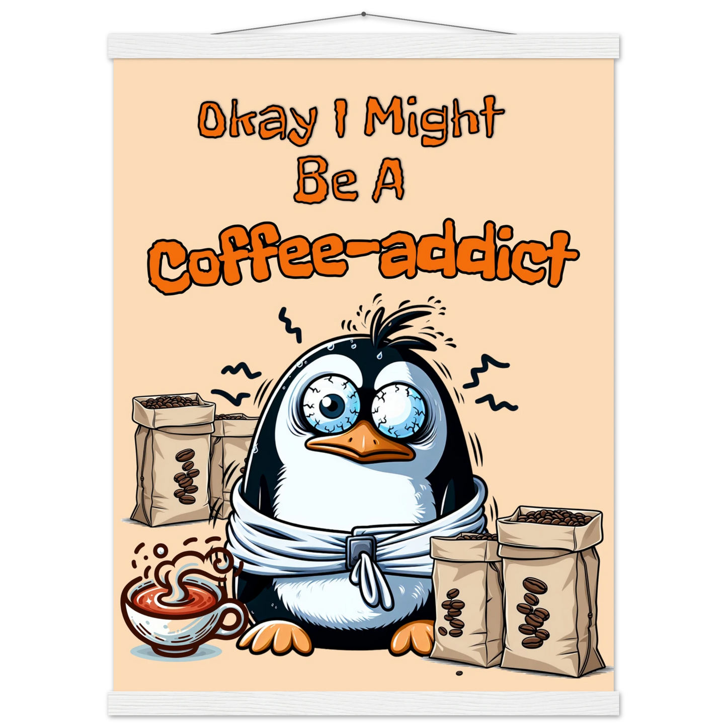 Coffee Addict Premium Matte Paper Poster with Hanger at Java Good Coffee