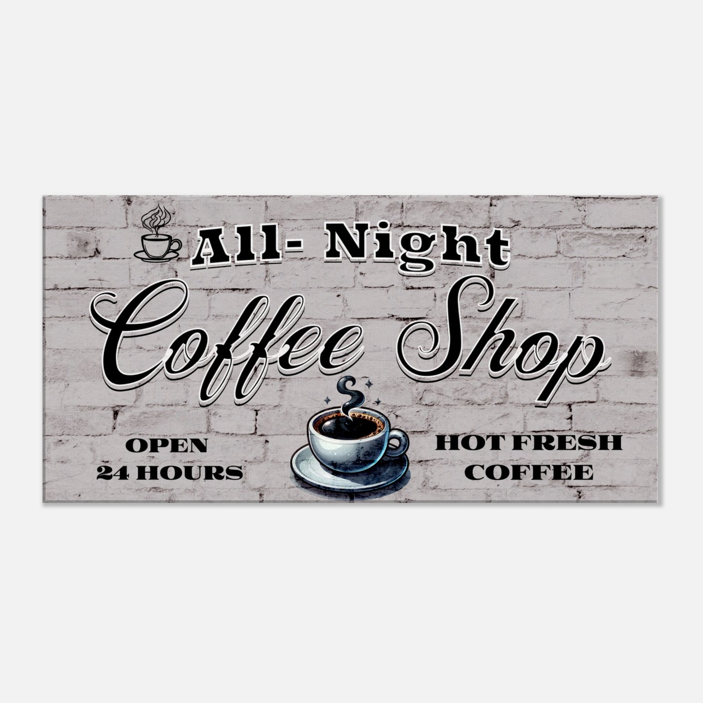 All-Night Coffee Shop Canvas Wall Print by - Java Good Coffee