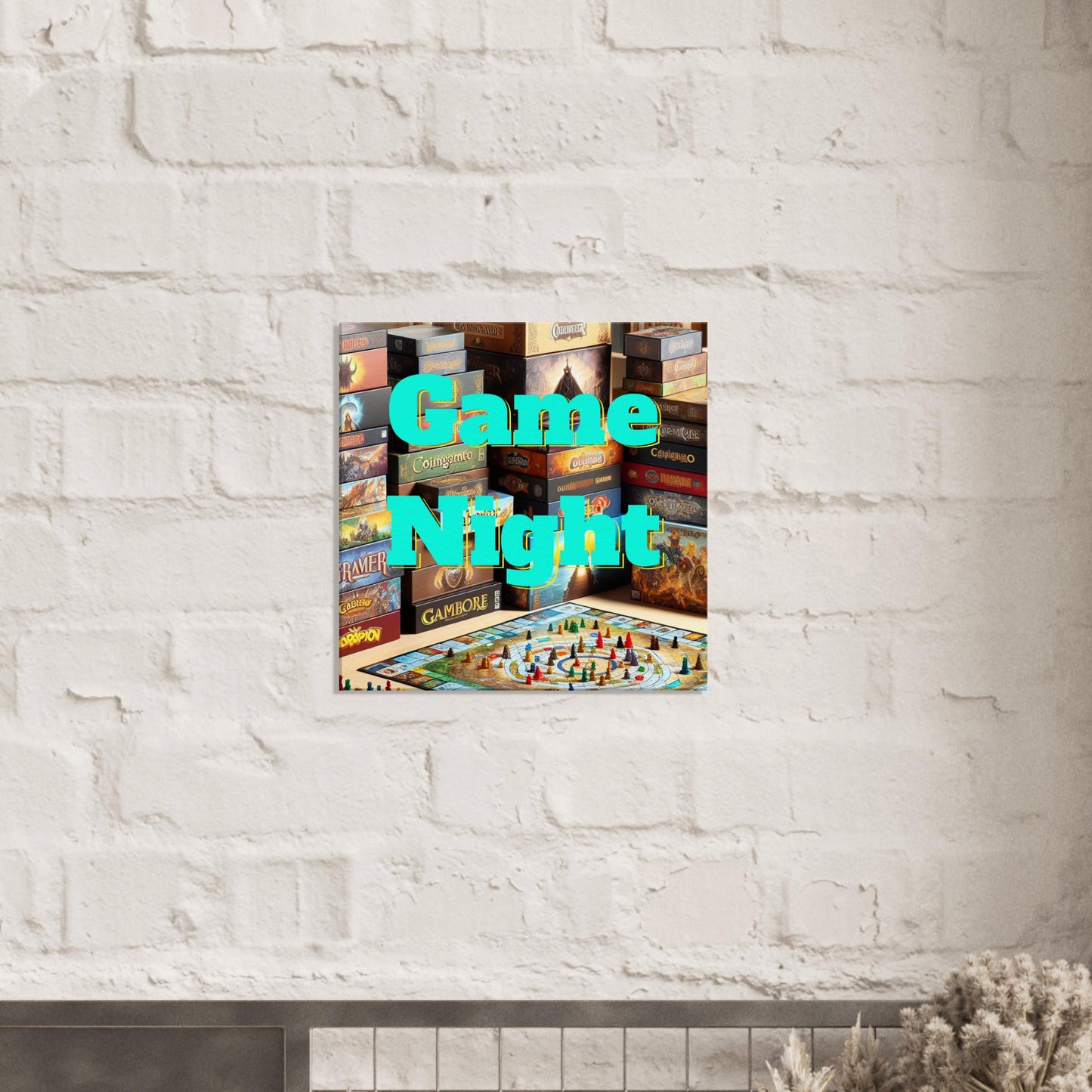 Game Night Square Canvas Wall Print - Java Good Coffee