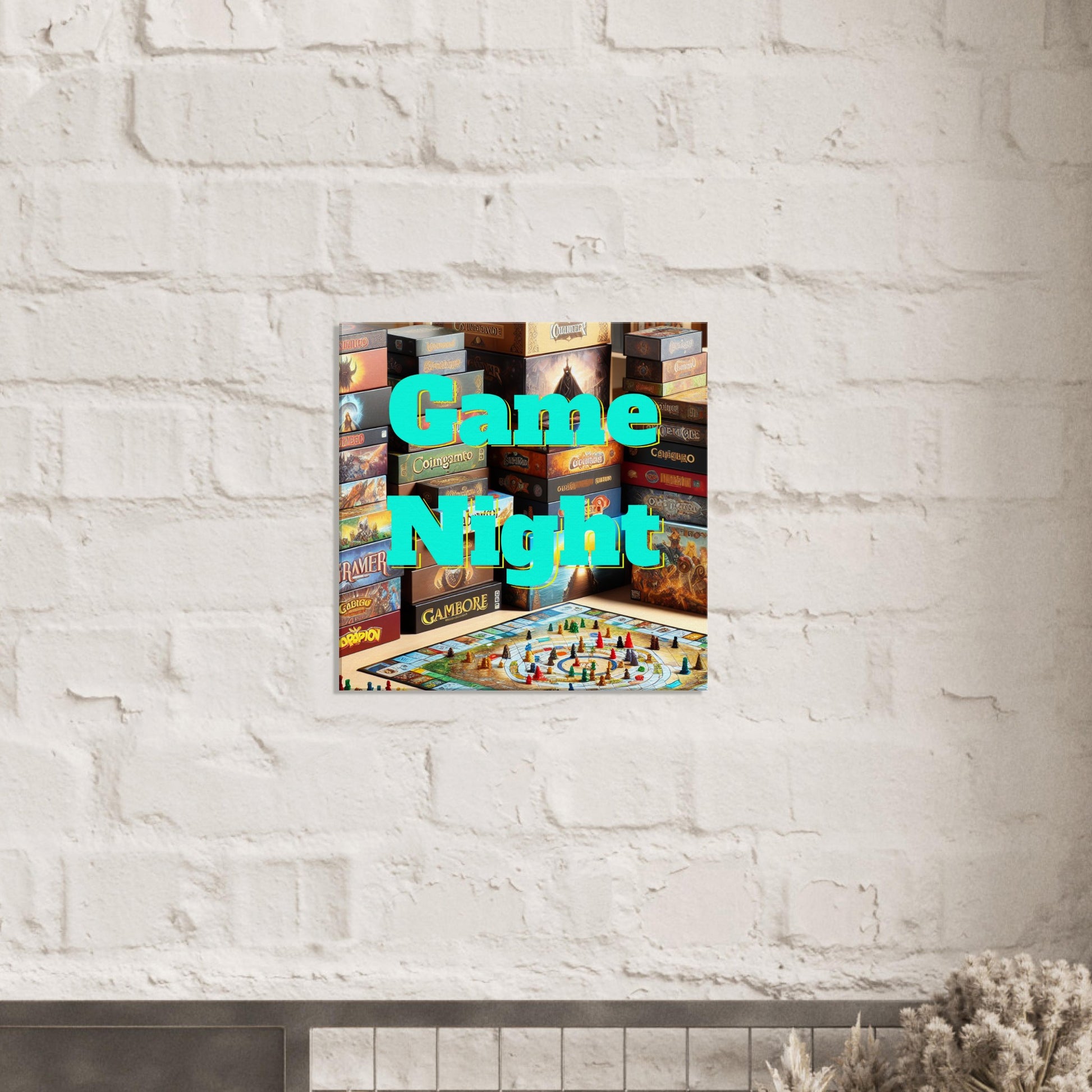 Game Night Square Canvas Wall Print - Java Good Coffee